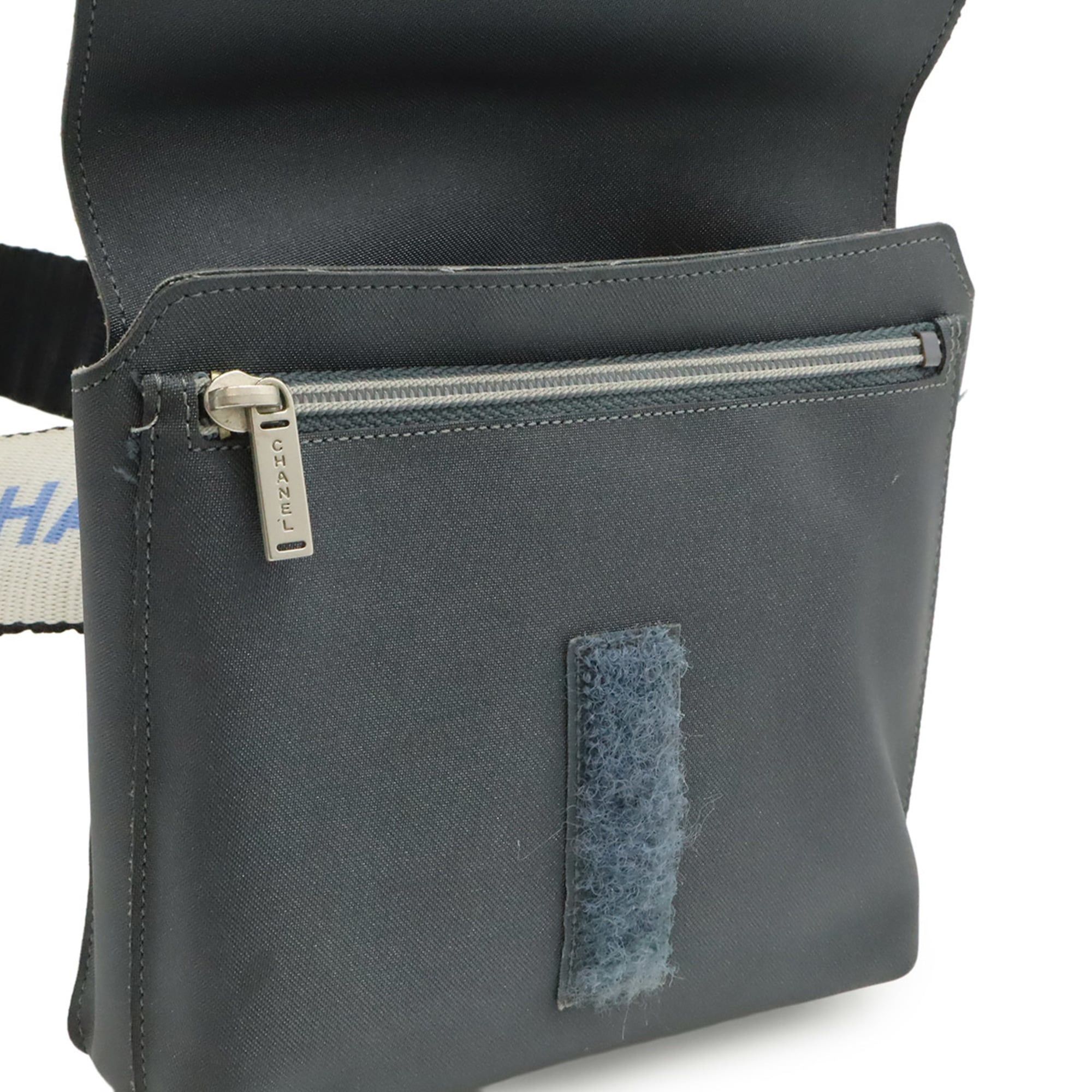 Chanel CHANEL Sport Line Waist Pouch/Waist Bag/Body Bag, Nylon, Dark Gray/Ivory Size ONE SIZE - 8 Thumbnail