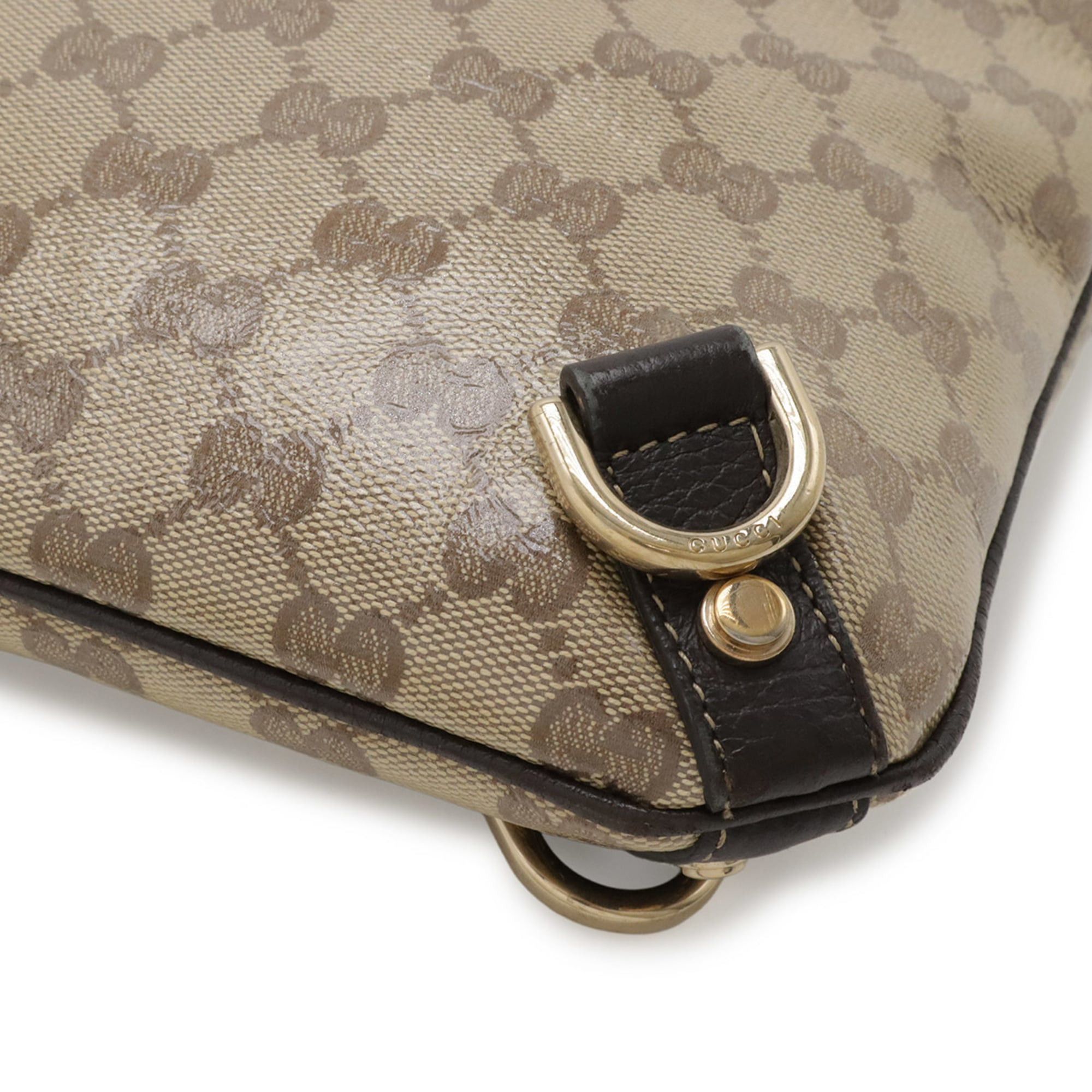 Gucci GUCCI GG Crystal Abbey Shoulder Bag, Coated Canvas and Leather, Beige/Dark Brown, 268642 Size ONE SIZE - 4 Thumbnail