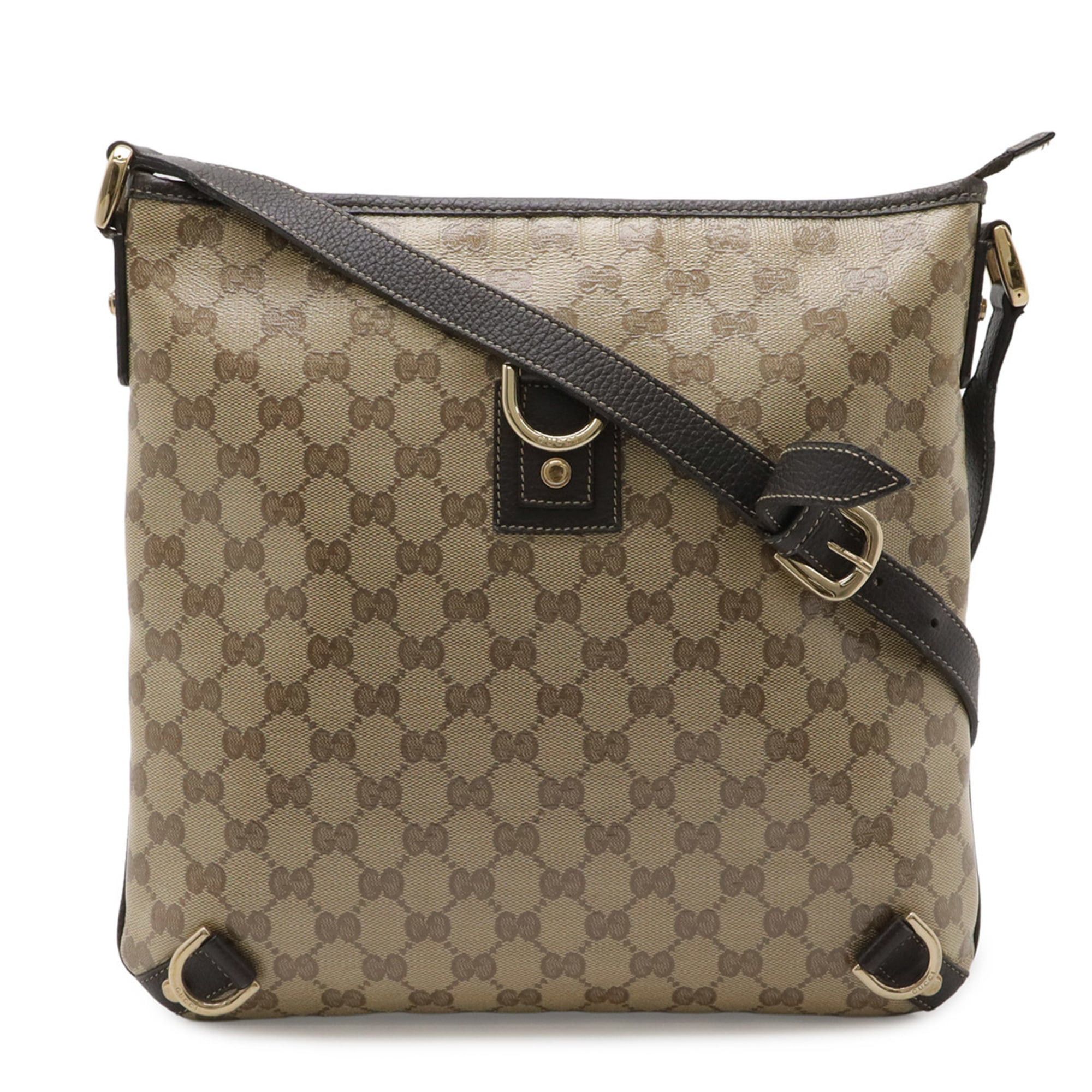 Gucci GUCCI GG Crystal Abbey Shoulder Bag, Coated Canvas and Leather, Beige/Dark Brown, 268642 Size ONE SIZE - 2 Thumbnail