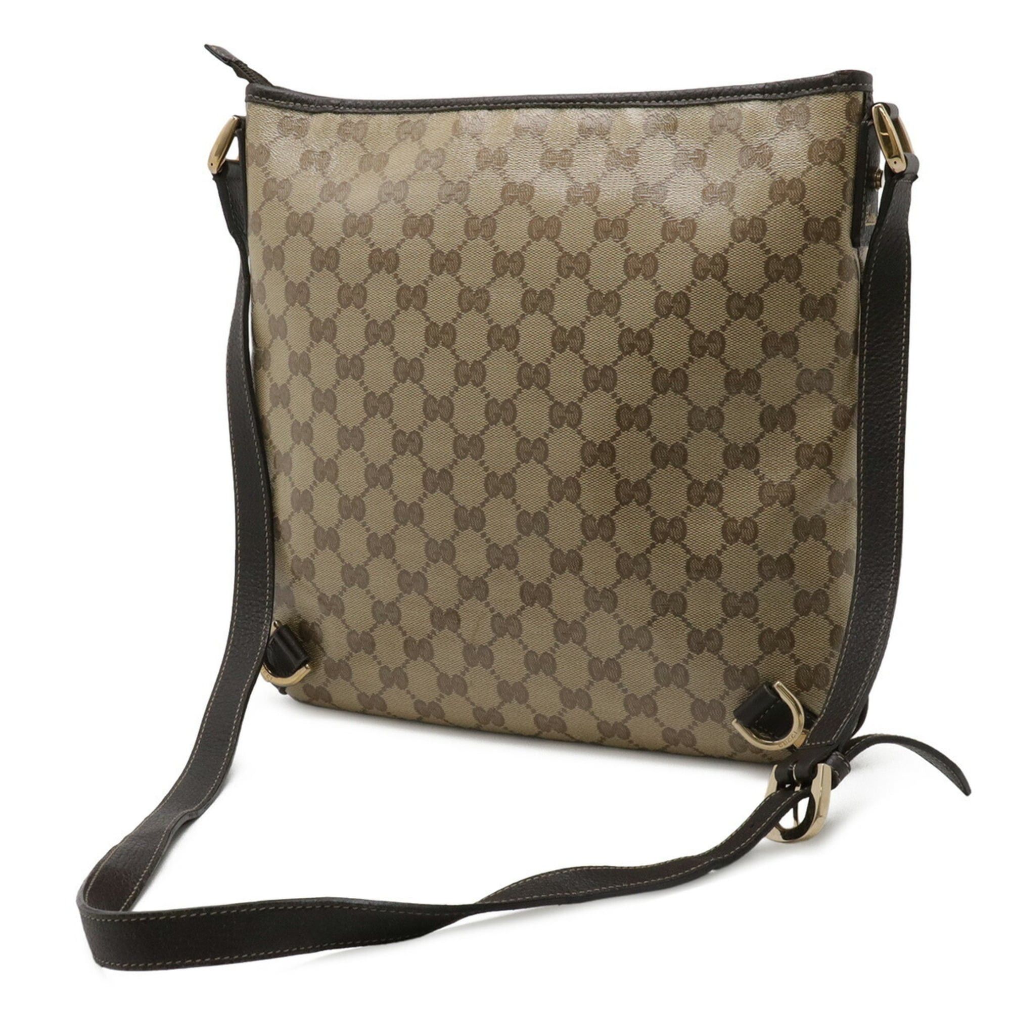 Gucci GUCCI GG Crystal Abbey Shoulder Bag, Coated Canvas and Leather, Beige/Dark Brown, 268642 Size ONE SIZE - 3 Thumbnail
