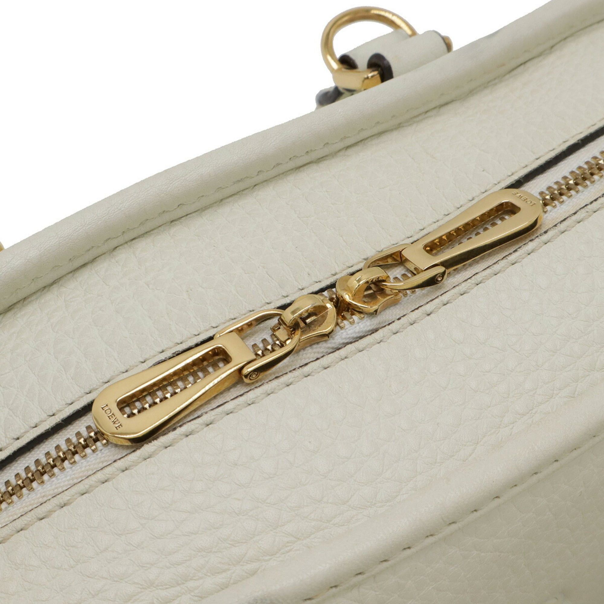 Loewe LOEWE Amazona 23 Anagram Handbag Shoulder Bag Leather Ivory White Size ONE SIZE - 6 Thumbnail