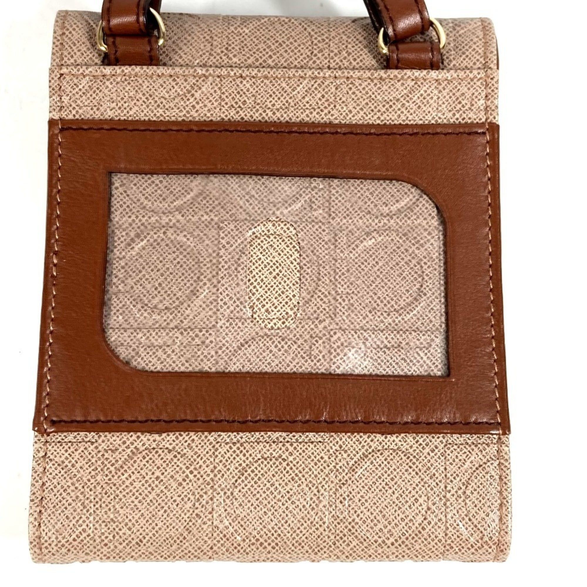 Salvatore Ferragamo Salvatore Ferragamo shoulder bag/shoulder wallet with Gancini logo, compact tri-fold wallet, leather, men's/women's, beige. Size ONE SIZE - 3 Thumbnail