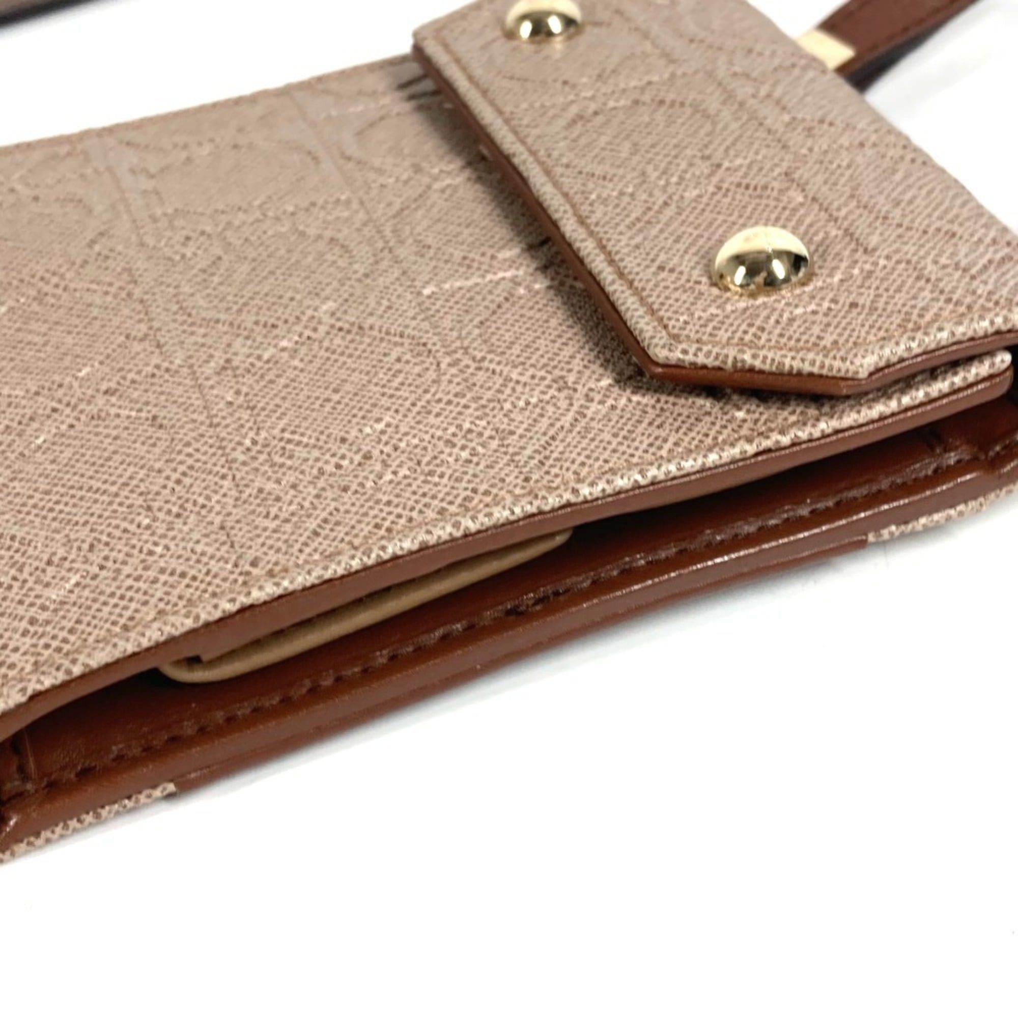 Salvatore Ferragamo Salvatore Ferragamo shoulder bag/shoulder wallet with Gancini logo, compact tri-fold wallet, leather, men's/women's, beige. Size ONE SIZE - 4 Thumbnail