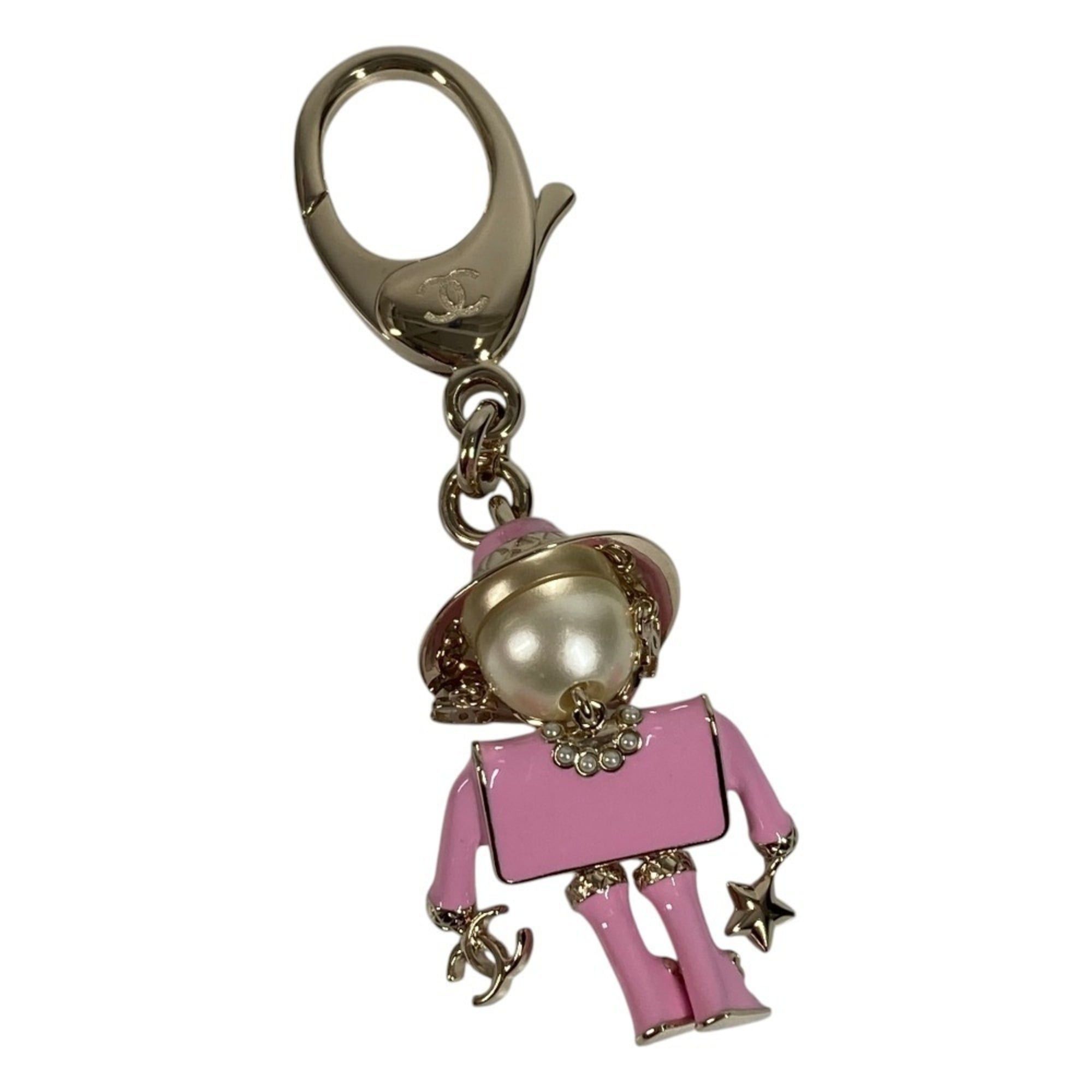Chanel CHANEL B25B Gabrielle Chanel Doll CC Coco Mark Logo Faux Pearl Heart Star Accessory Bag Charm Keychain Metal Women's Pink Like New Size ONE SIZE - 2 Thumbnail