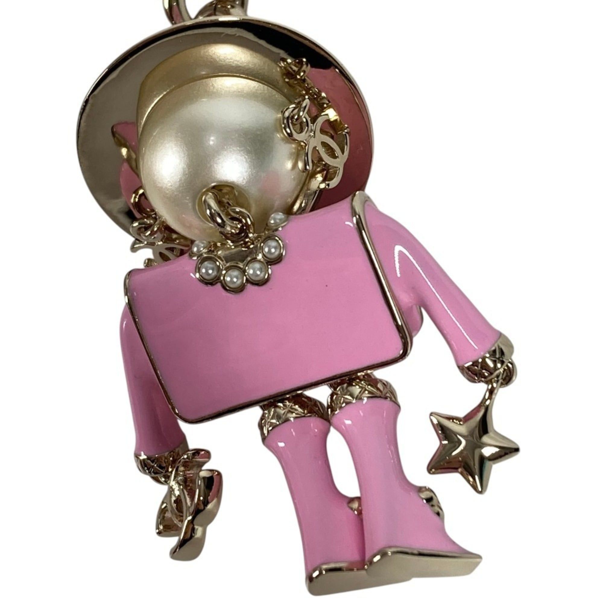 Chanel CHANEL B25B Gabrielle Chanel Doll CC Coco Mark Logo Faux Pearl Heart Star Accessory Bag Charm Keychain Metal Women's Pink Like New Size ONE SIZE - 7 Thumbnail