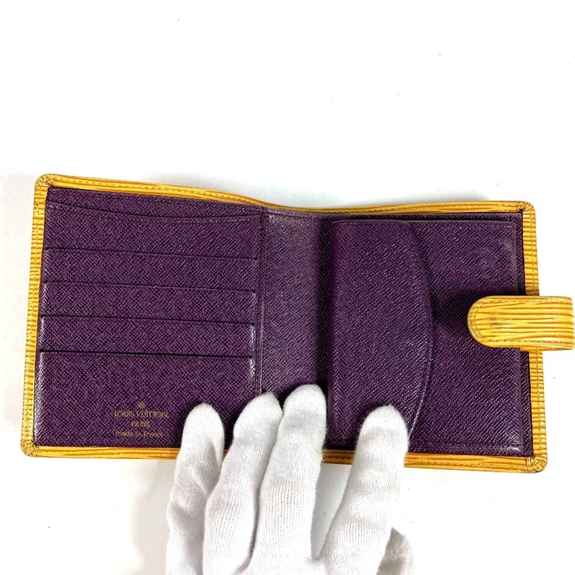 Louis Vuitton LOUIS VUITTON M63559 Epi Portefeuille Compact Wallet, Bi-fold Leather, Men's/Women's, Tassili Yellow (Yellow) Size ONE SIZE - 7 Thumbnail