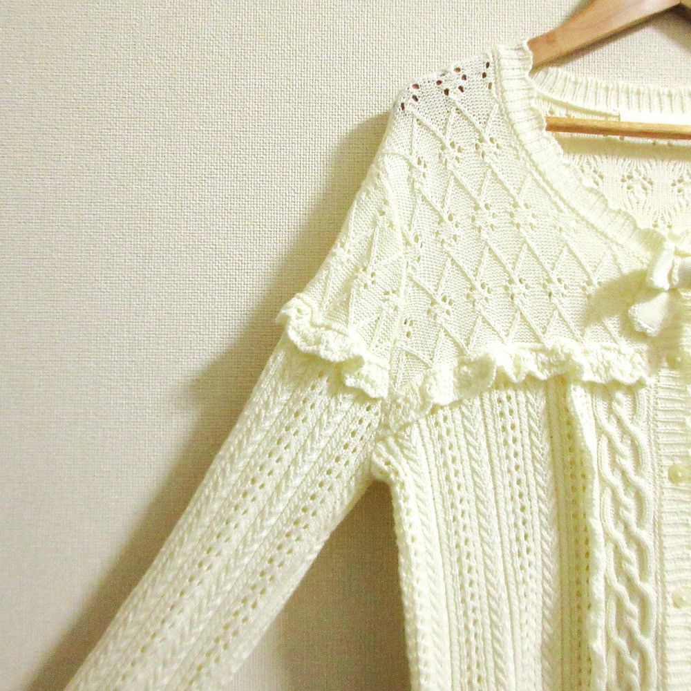 Other Other PINK HOUSE Crochet Knit Cardigan Textile Tops A2191KCD374 DUTY FREE for USA Size ONE SIZE - 4 Thumbnail