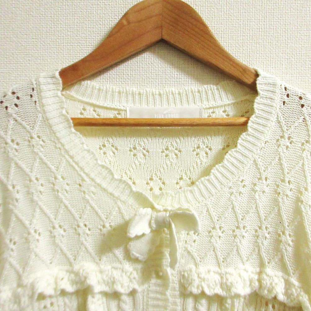 Other Other PINK HOUSE Crochet Knit Cardigan Textile Tops A2191KCD374 DUTY FREE for USA Size ONE SIZE - 6 Thumbnail