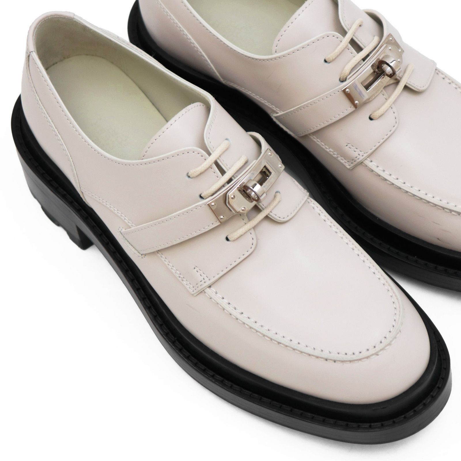 Hermes Hermes Hermes Leather Platform Loafers Leather Shoes WS222072Z DUTY FREE for USA Size ONE SIZE - 11 Thumbnail