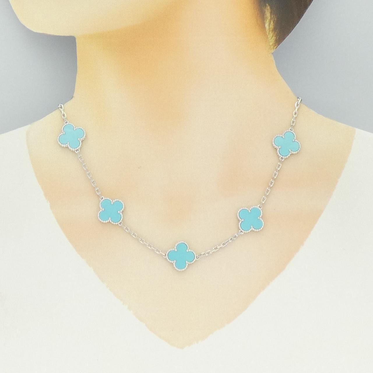 Van Cleef & Arpels Van Cleef & Arpels Van Cleef & Arpels Vintage Alhambra White Gold 10 Motifs Necklace Precious Metal Necklace VCARB84900 DUTY FREE for USA Size ONE SIZE - 5 Thumbnail