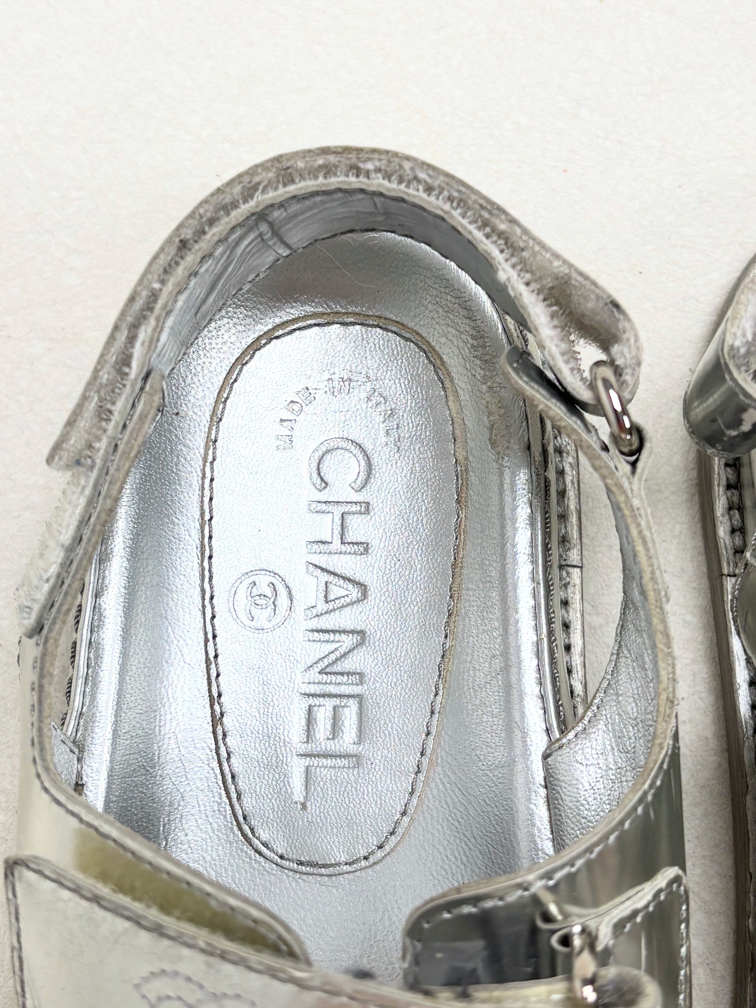 Chanel Sandales Dad Argent Size US 6.5 / IT 36.5 - 10 Thumbnail