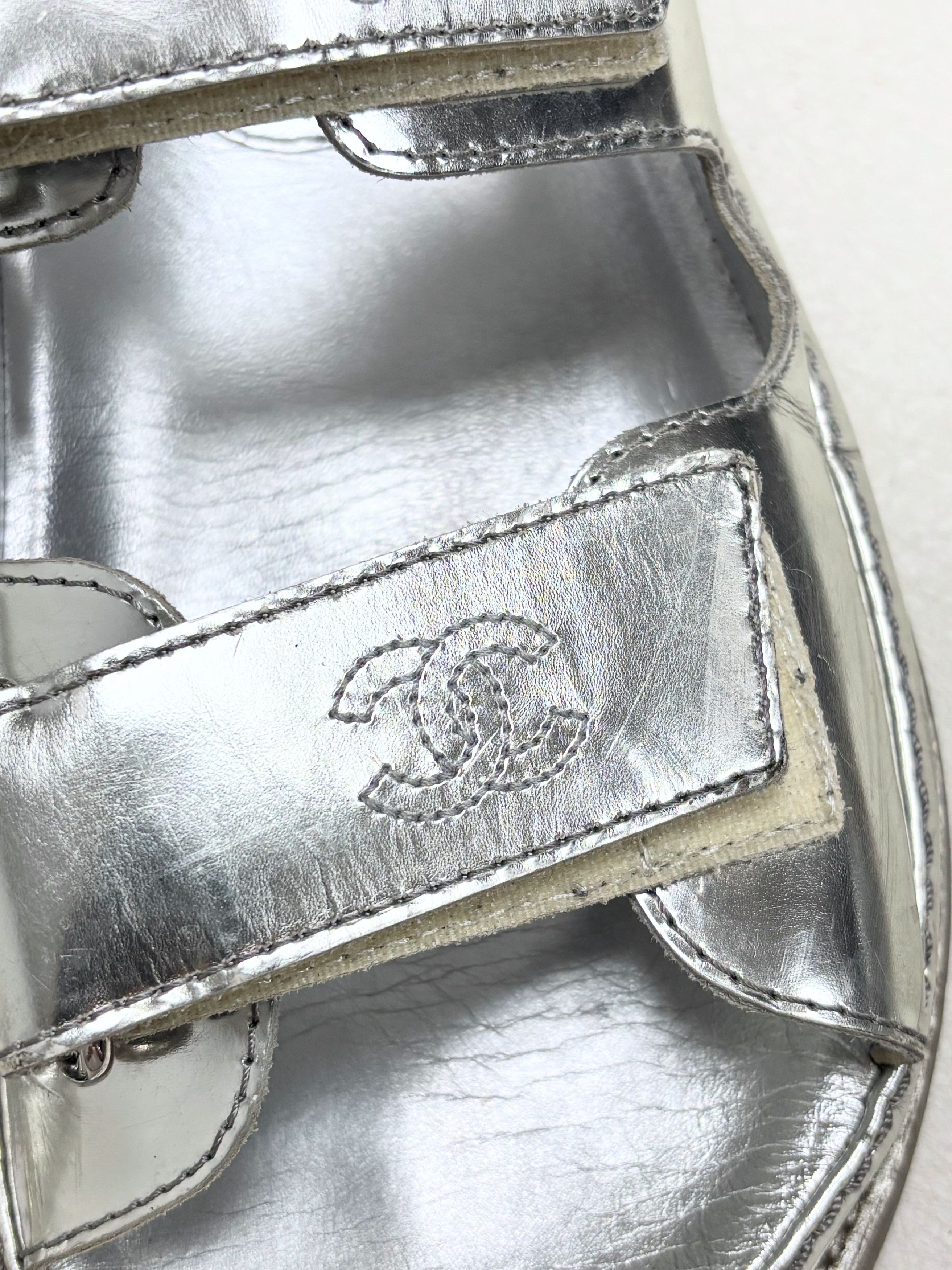 Chanel Sandales Dad Argent Size US 6.5 / IT 36.5 - 2 Thumbnail