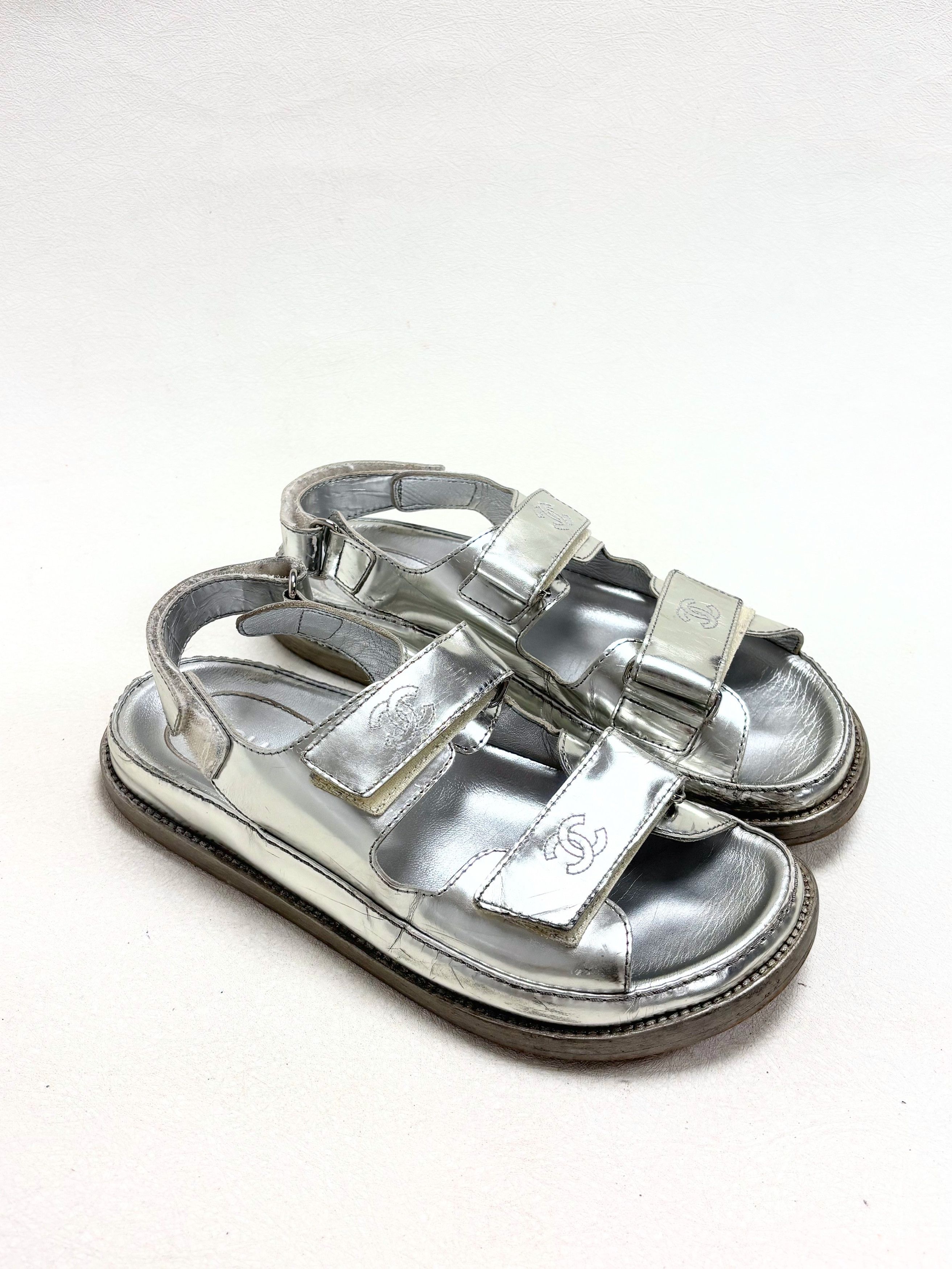Chanel Sandales Dad Argent Size US 6.5 / IT 36.5 - 5 Thumbnail