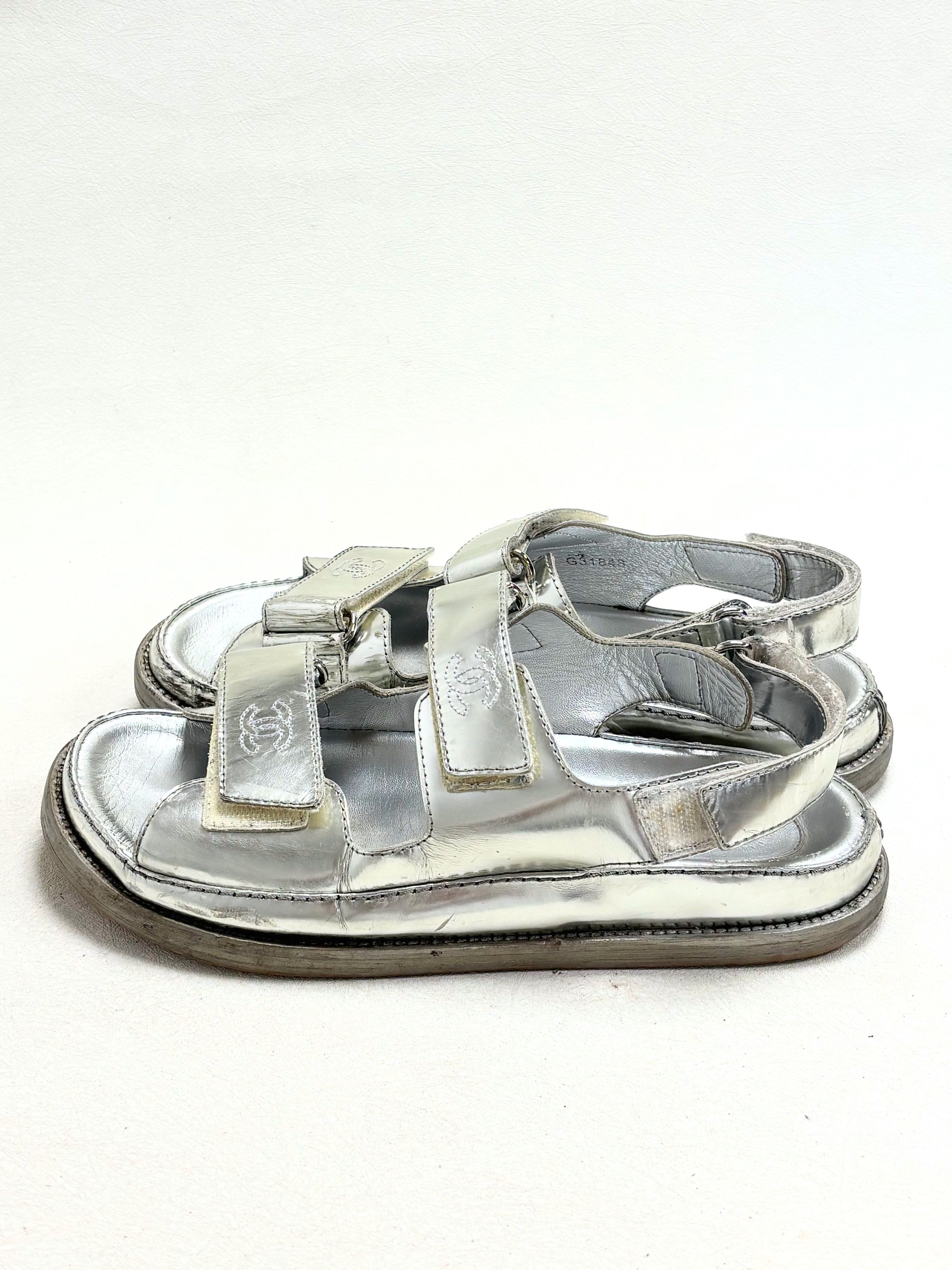 Chanel Sandales Dad Argent Size US 6.5 / IT 36.5 - 6 Thumbnail