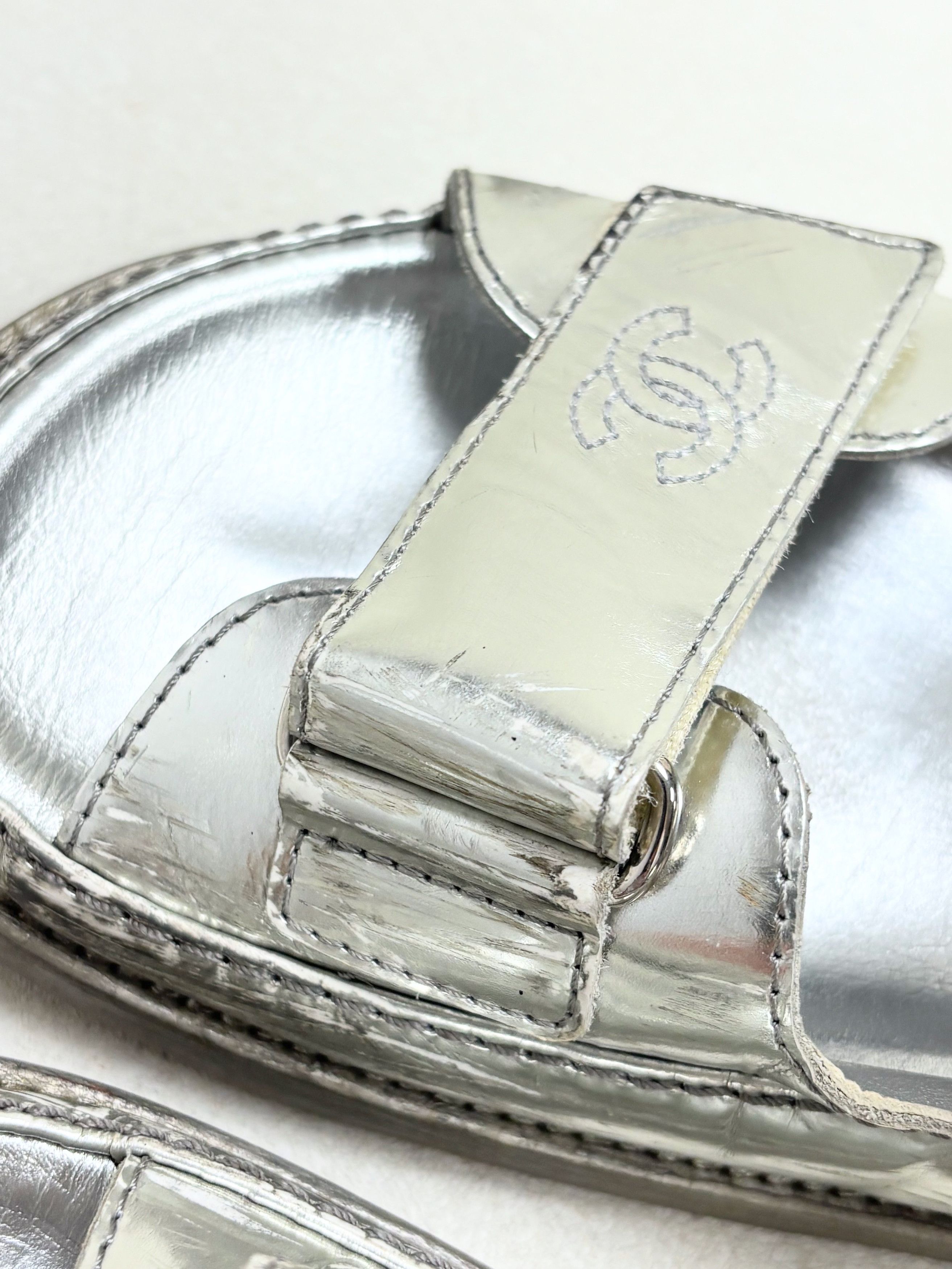 Chanel Sandales Dad Argent Size US 6.5 / IT 36.5 - 12 Thumbnail