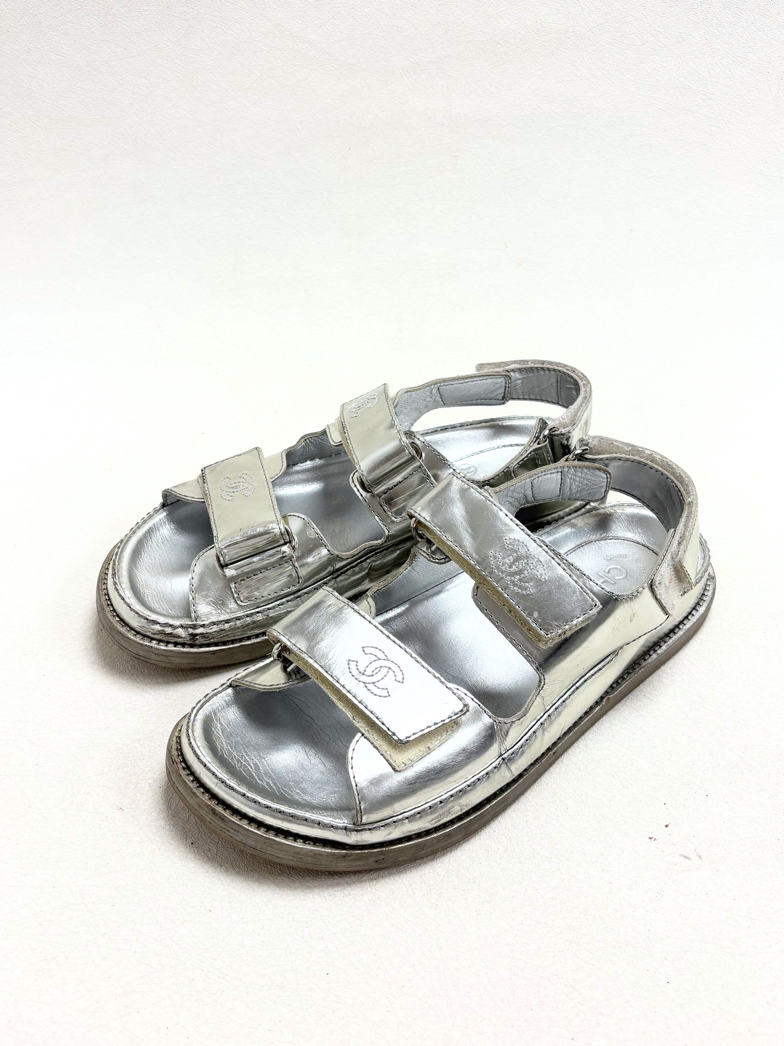 Chanel Sandales Dad Argent Size US 6.5 / IT 36.5 - 4 Thumbnail