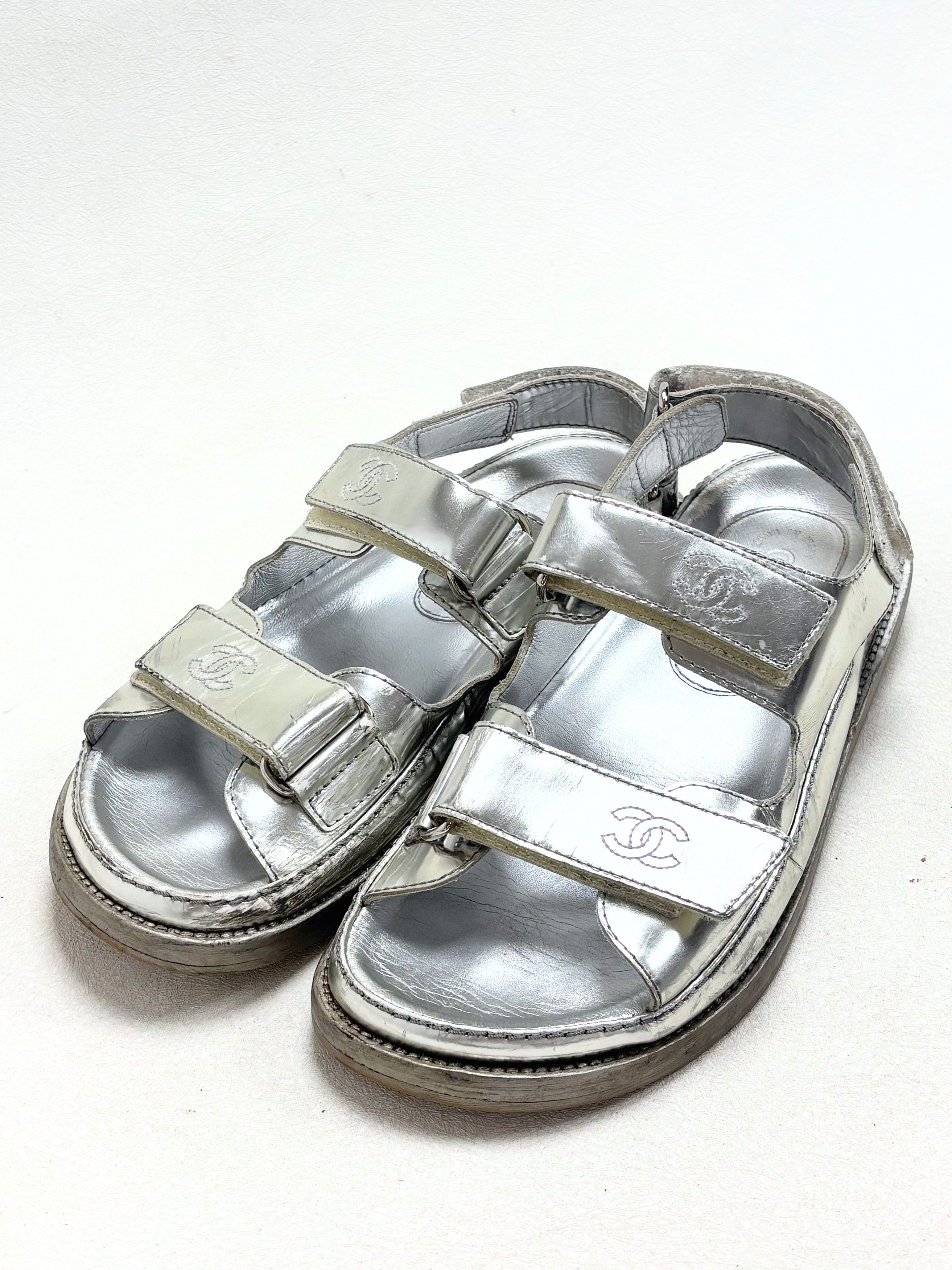 Chanel Sandales Dad Argent Size US 6.5 / IT 36.5 - 13 Thumbnail