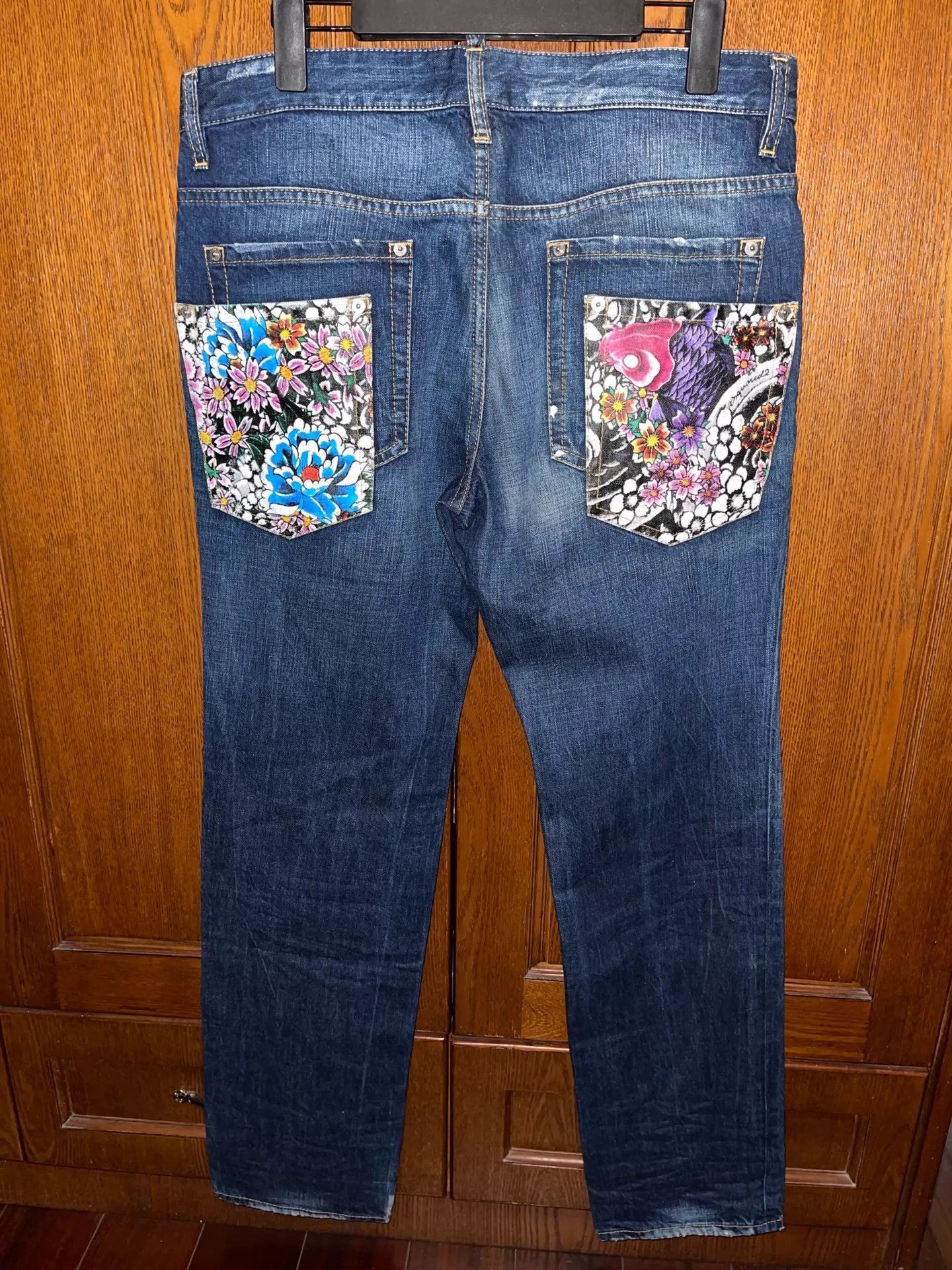 Dsquared2 Blue Denim Jeans with Paint Splatter Accents Size US 32 / EU 48 - 2 Thumbnail