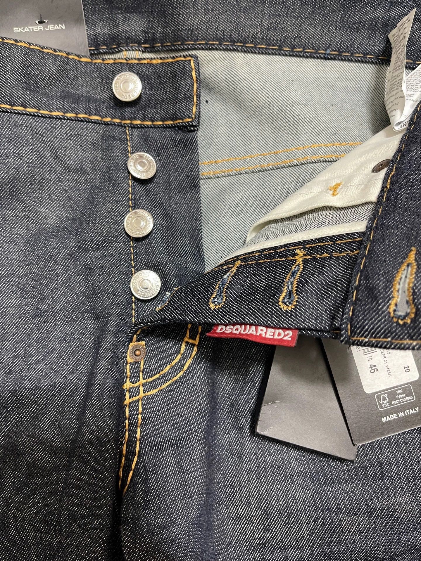 Dsquared2 Blue Denim Jeans with Yellow Stitching Size US 30 / EU 46 - 4 Thumbnail
