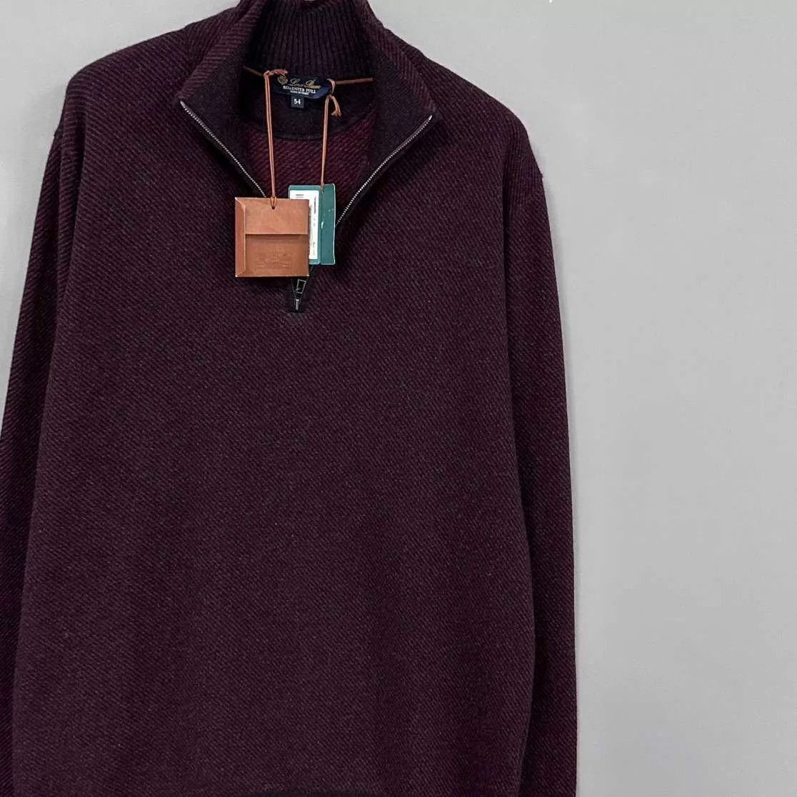 Loro Piana Red Zip Neck Long Sleeve Sweater Size US L / EU 52-54 / 3 - 2 Thumbnail