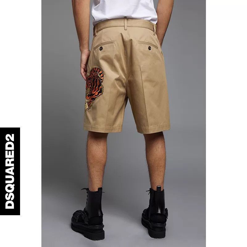 Dsquared2 Beige Tiger Embroidered Shorts Size 28 Size US 28 / EU 44 - 2 Thumbnail