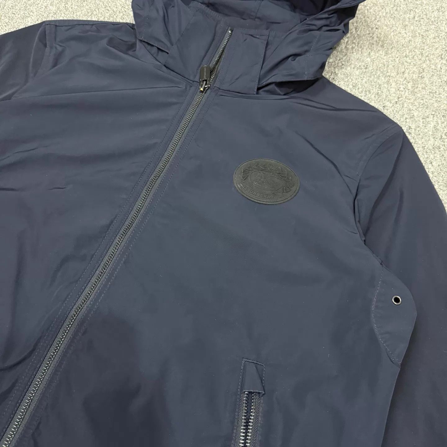 Burberry Blue Hooded Light Jacket with Zip Pockets Size US M / EU 48-50 / 2 - 3 Thumbnail