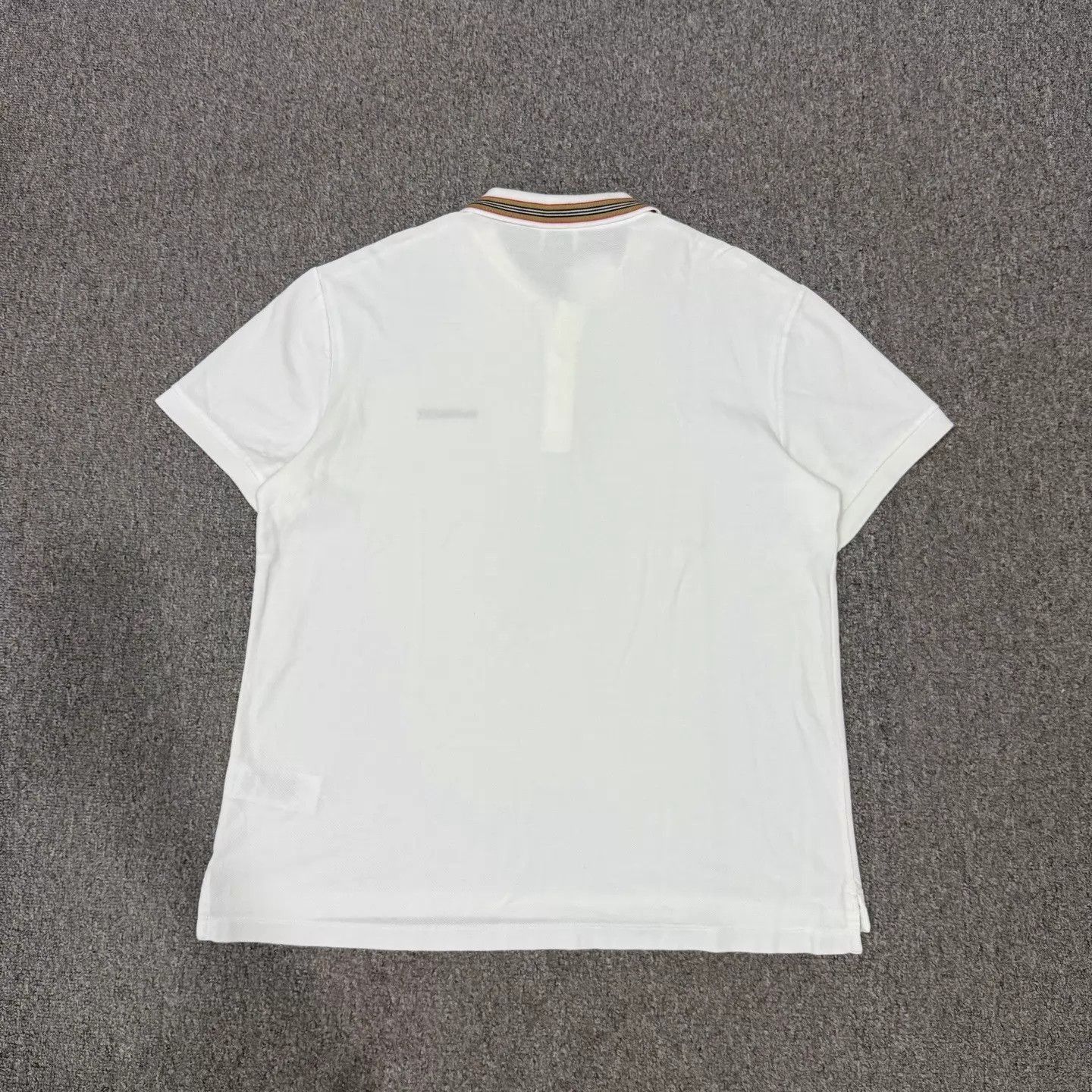 Burberry White Short Sleeve Polo Shirt Size US L / EU 52-54 / 3 - 2 Thumbnail