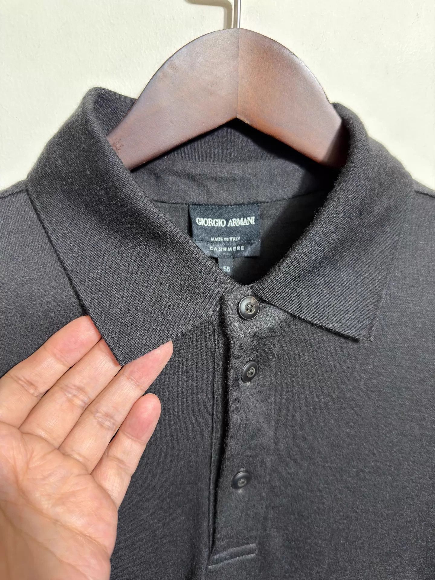 Giorgio Armani Black Long Sleeve Polo Shirt Size US XL / EU 56 / 4 - 3 Thumbnail