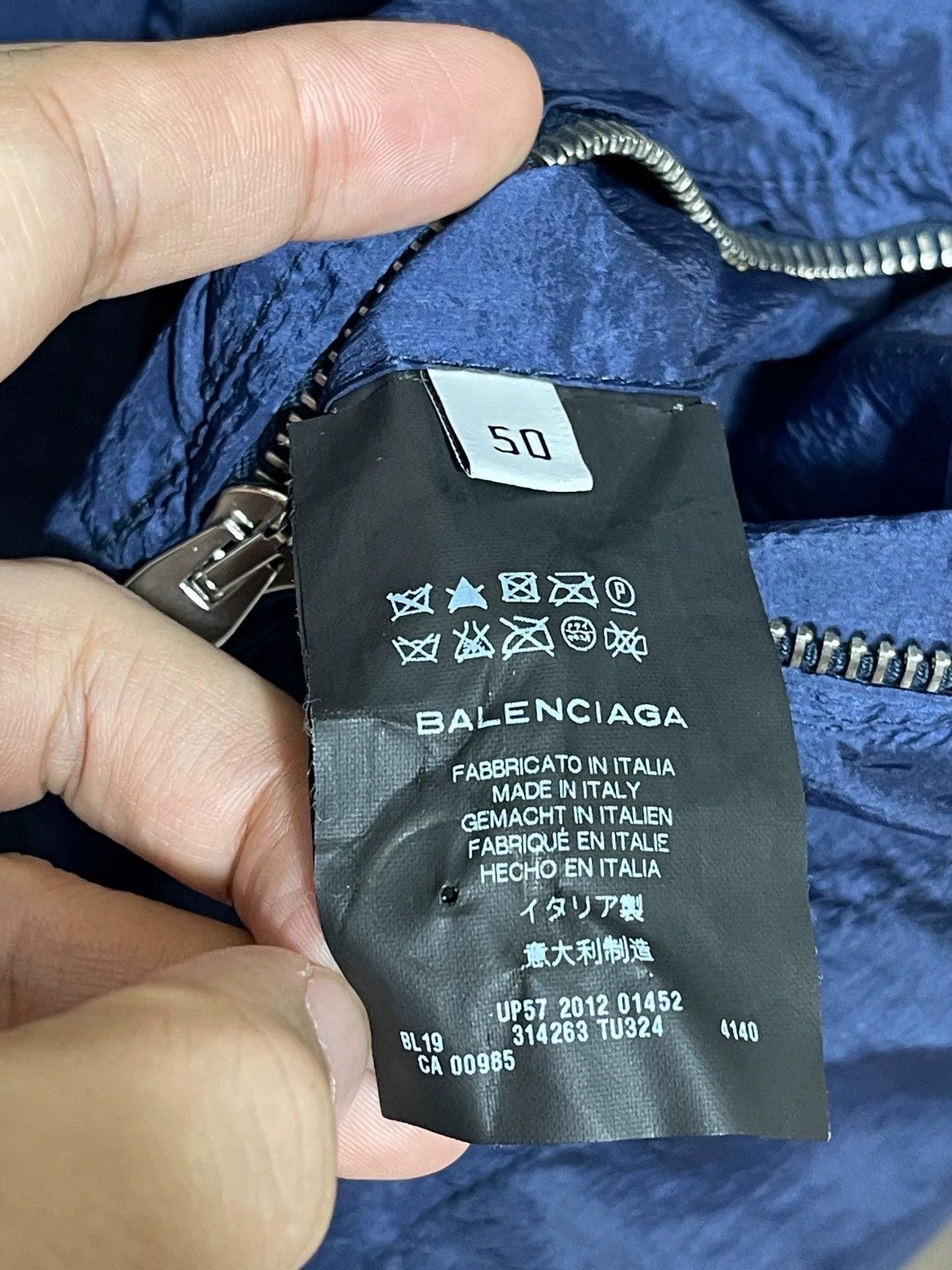 Balenciaga Blue Lightweight Zip-Front Jacket Size M Size US M / EU 48-50 / 2 - 7 Thumbnail