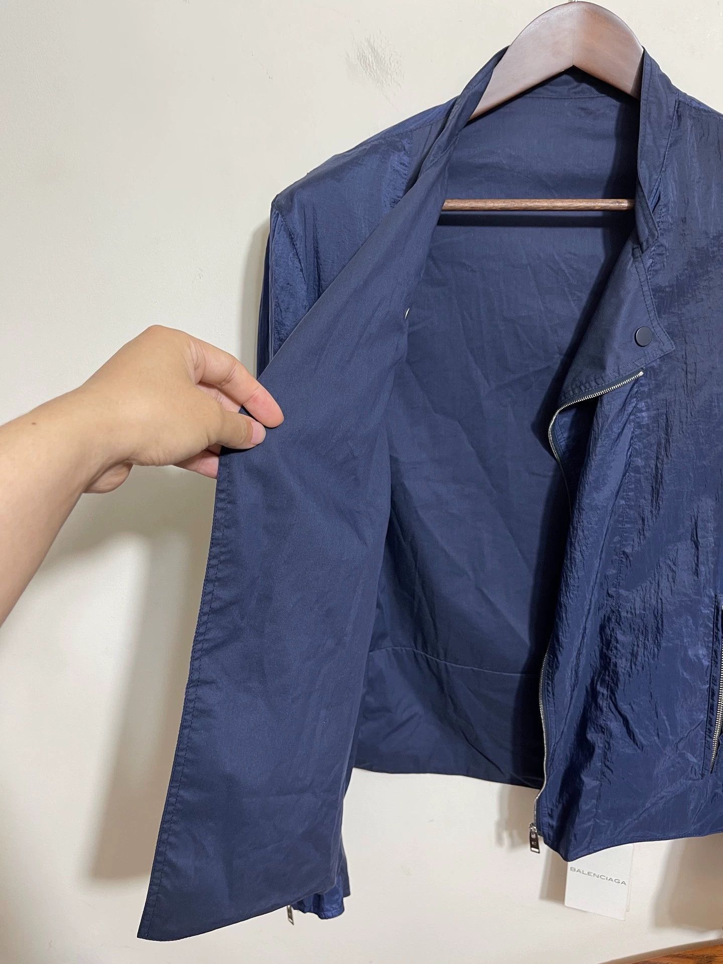 Balenciaga Blue Lightweight Zip-Front Jacket Size M Size US M / EU 48-50 / 2 - 6 Thumbnail