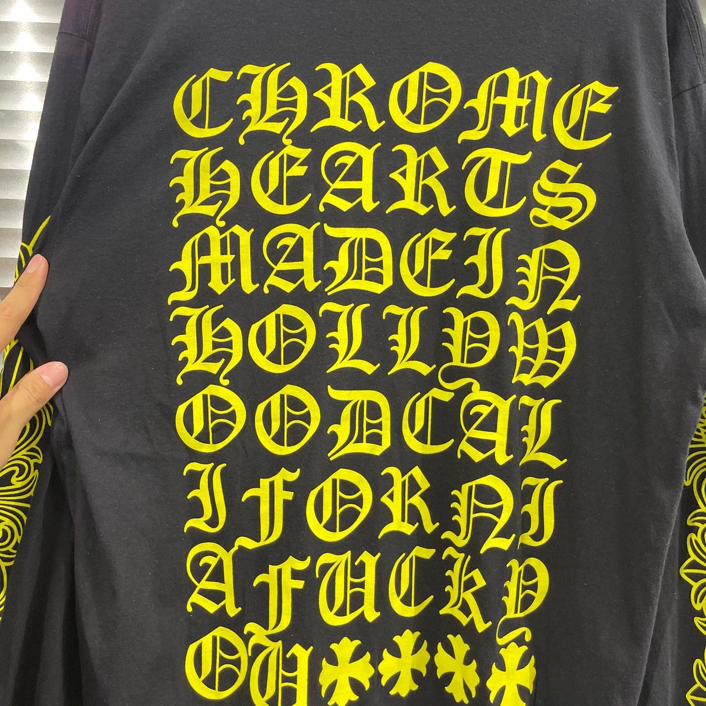 Chrome Hearts Black Long Sleeve Shirt with Yellow Graphic Print Size US L / EU 52-54 / 3 - 6 Thumbnail