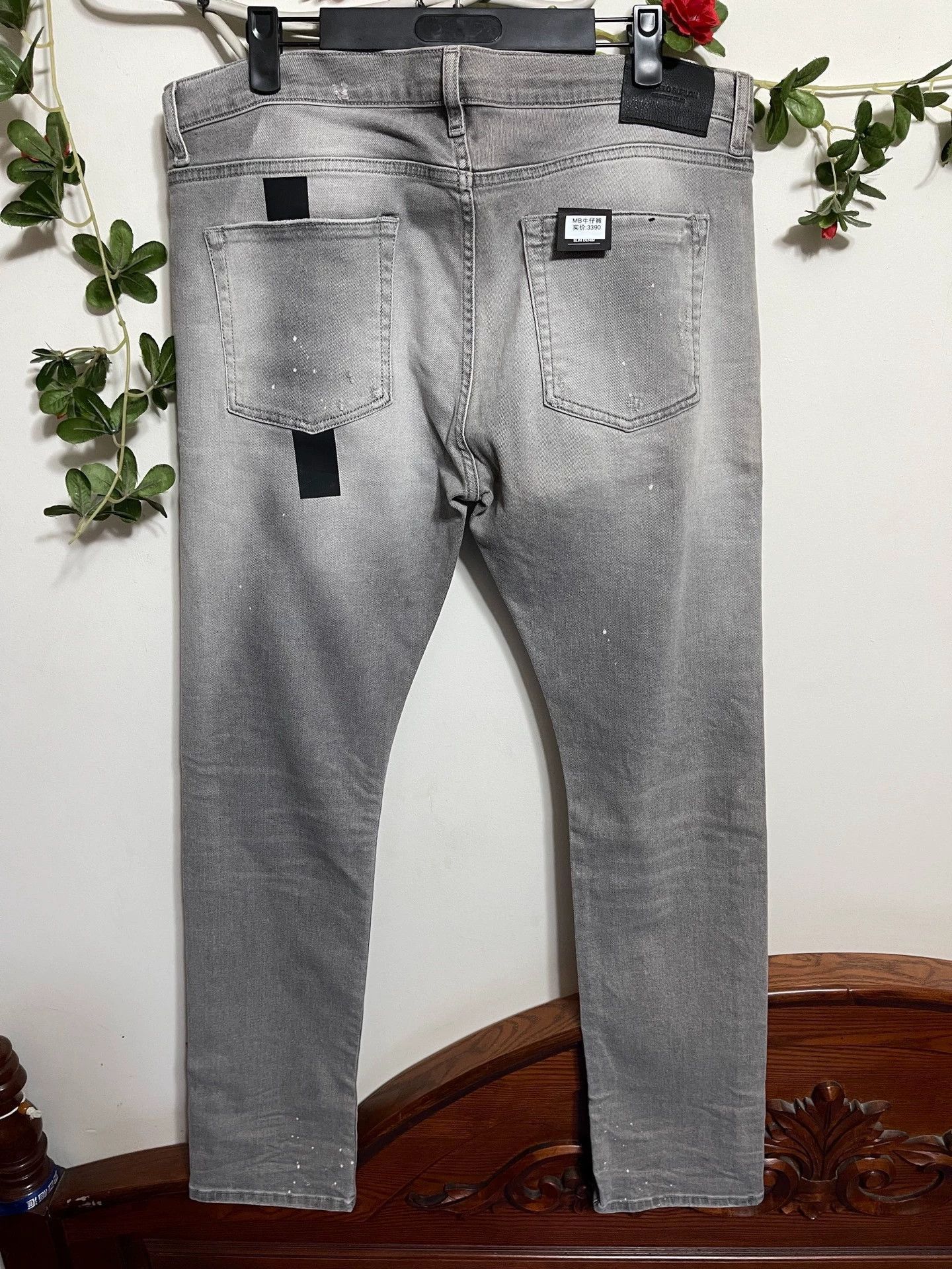 Marcelo Burlon Gray Distressed Denim Pants Size 34 Size US 34 / EU 50 - 2 Thumbnail