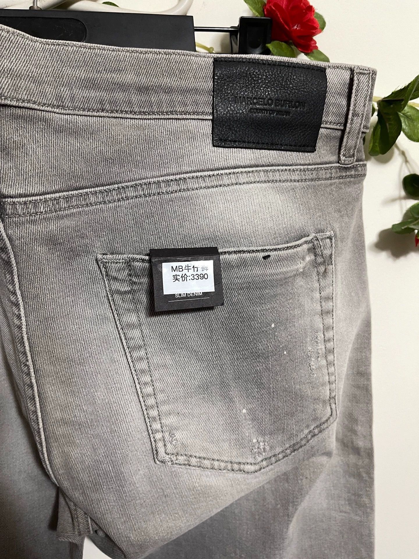 Marcelo Burlon Gray Distressed Denim Pants Size 34 Size US 34 / EU 50 - 5 Thumbnail