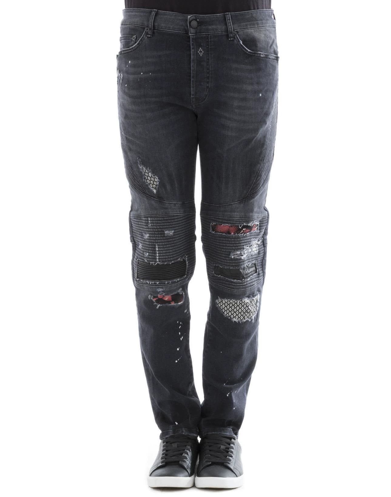 Marcelo Burlon Gray Distressed Denim Jeans with Patches, Size 30 Size US 30 / EU 46 - 9 Thumbnail