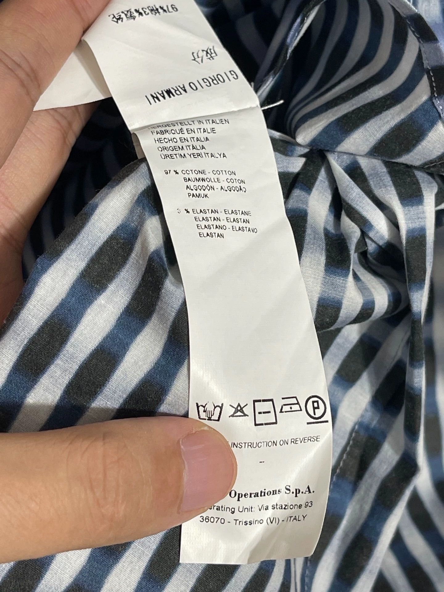Giorgio Armani Multi Checkered Long Sleeve Button-Up Shirt Size US L / EU 52-54 / 3 - 7 Thumbnail