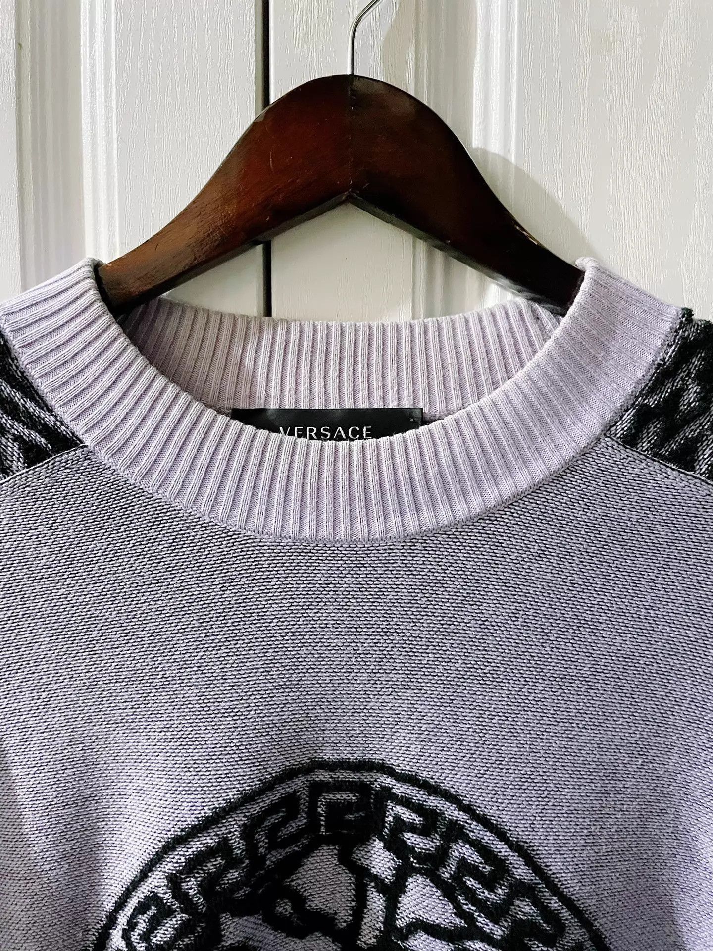 Versace Purple Long Sleeve Sweater with Medusa Print Size US M / EU 48-50 / 2 - 3 Thumbnail