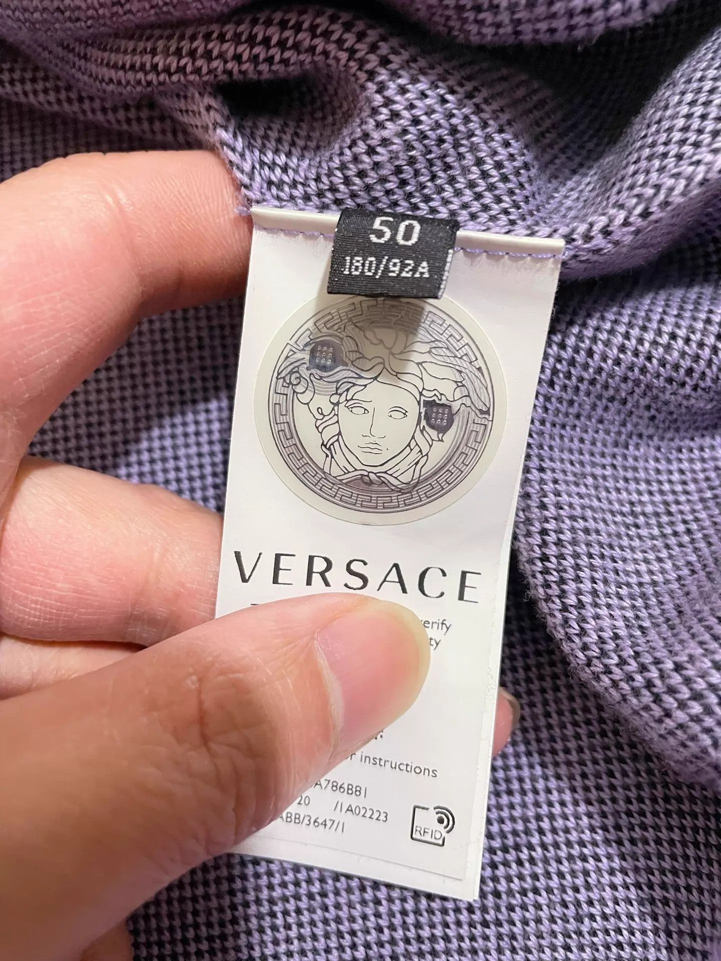 Versace Purple Long Sleeve Sweater with Medusa Print Size US M / EU 48-50 / 2 - 7 Thumbnail