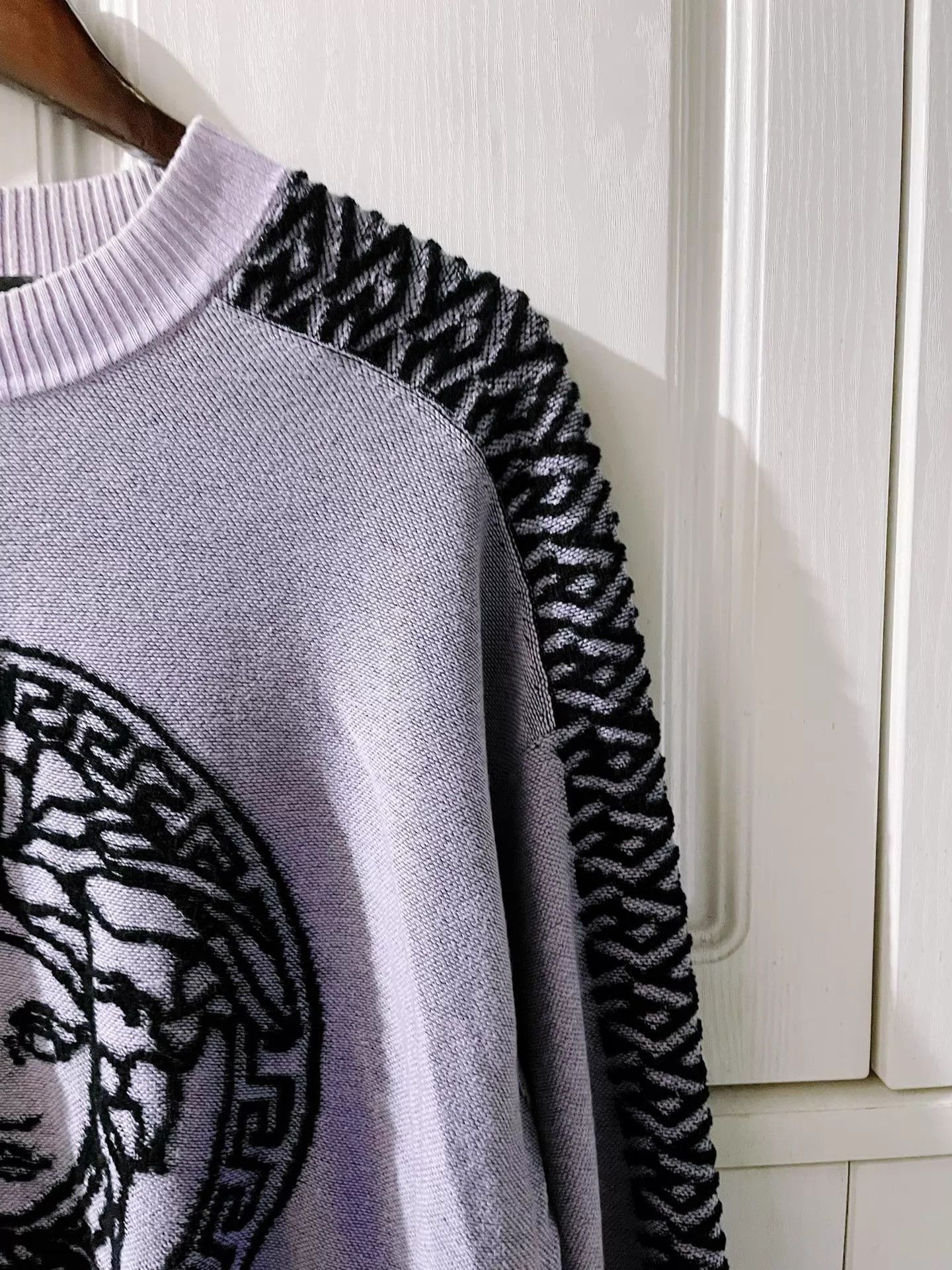 Versace Purple Long Sleeve Sweater with Medusa Print Size US M / EU 48-50 / 2 - 5 Thumbnail