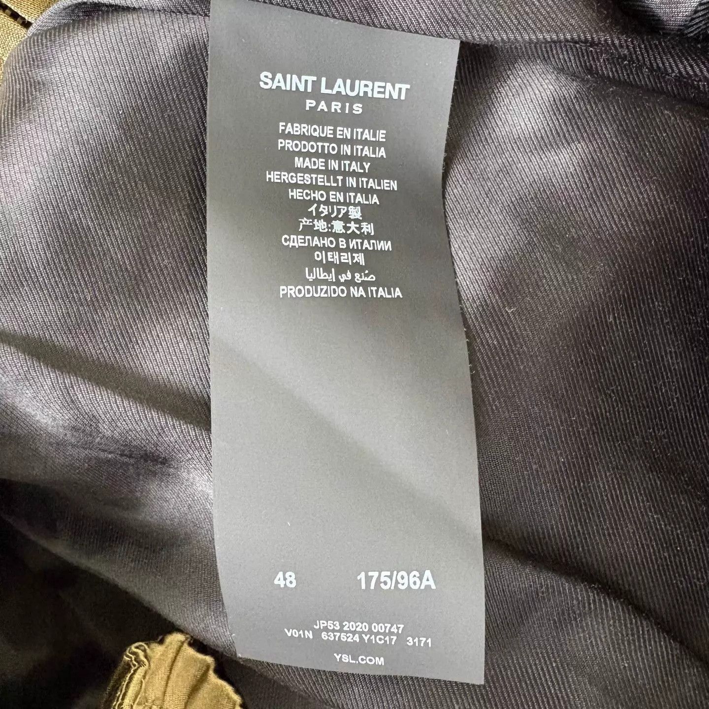 Saint Laurent Paris Beige Zip-Front Bomber Jacket Size M Size US M / EU 48-50 / 2 - 4 Thumbnail
