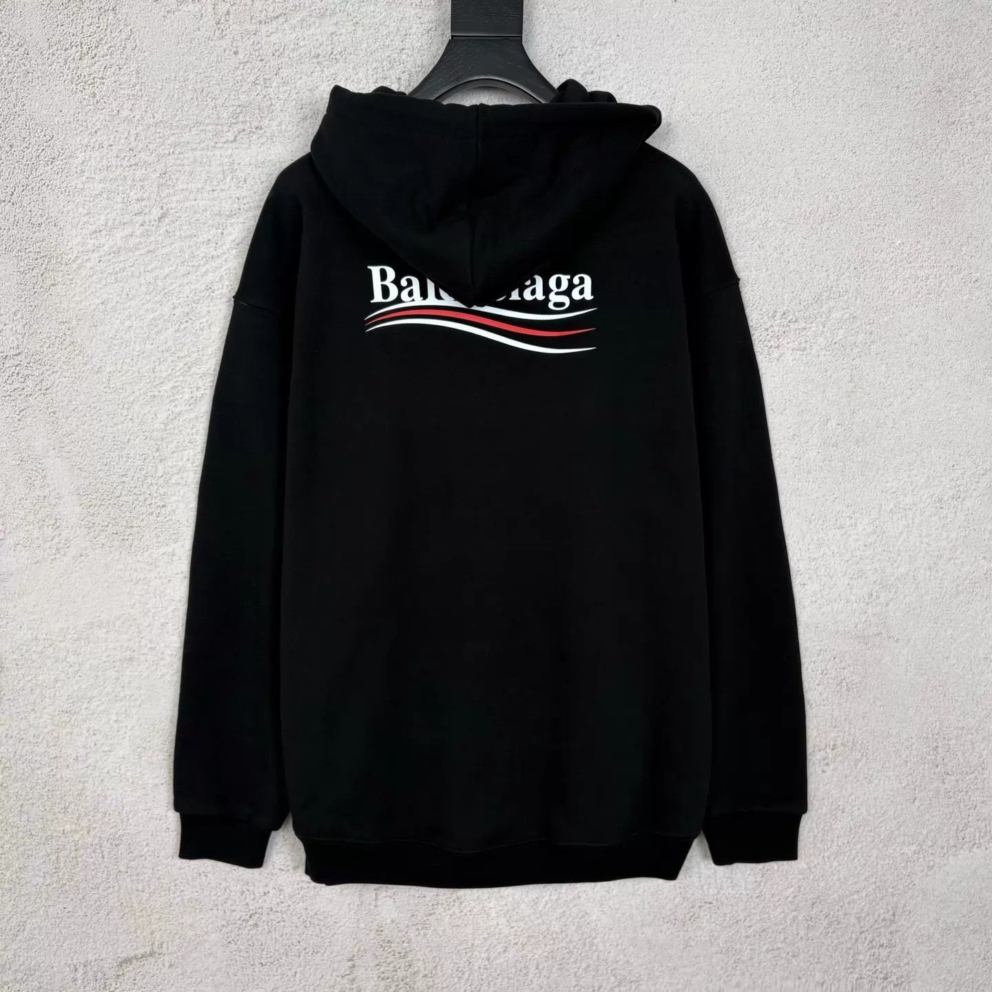 Balenciaga Black Logo Print Hoodie with Drawstring and Pocket Size US S / EU 44-46 / 1 - 2 Thumbnail
