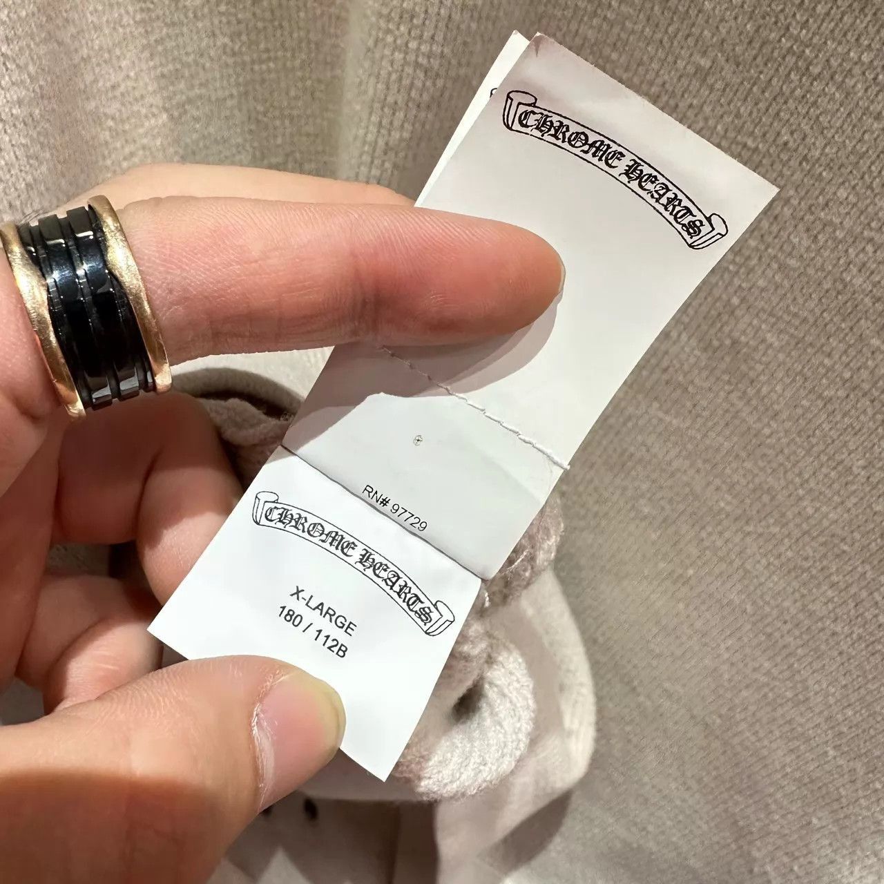 Chrome Hearts Beige XL Knit Sweater with Embroidered Detail Size US XL / EU 56 / 4 - 5 Thumbnail