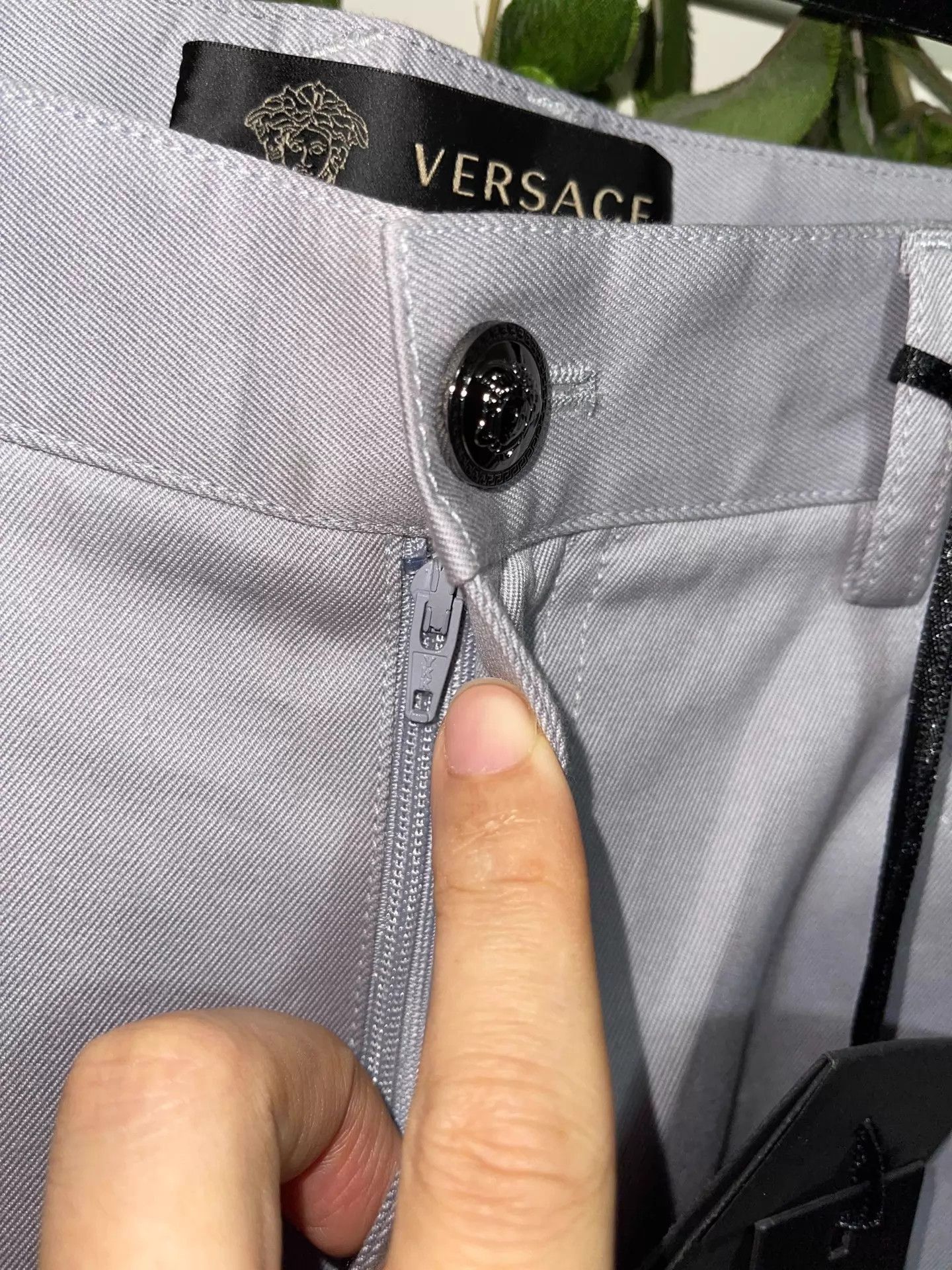 Versace Gray Casual Pants with Geometric Stitching - Size 36 Size US 36 / EU 52 - 4 Thumbnail