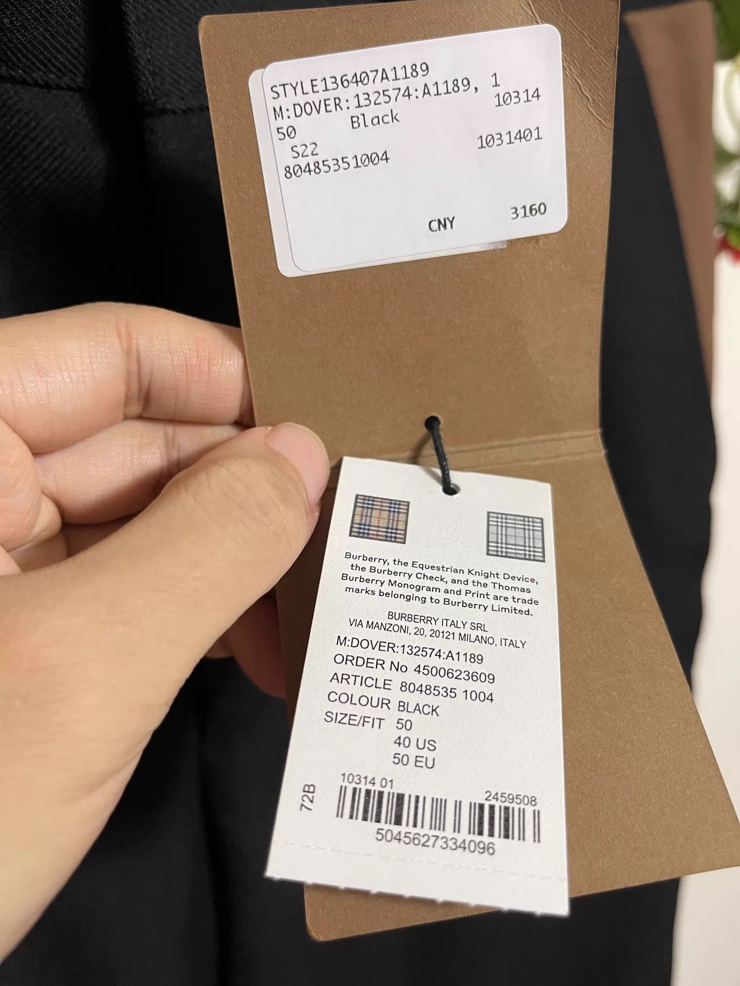 Burberry Black Slim-Fit Casual Pants Size 30 Size US 30 / EU 46 - 8 Thumbnail