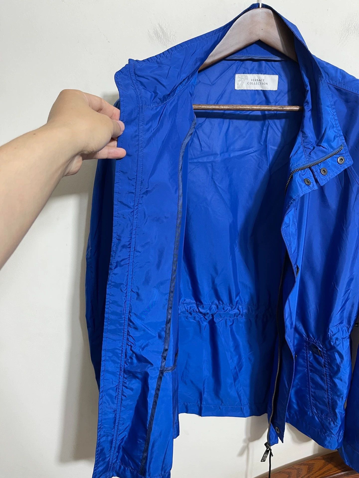 Versace Blue Lightweight Jacket with Buttons and Pockets Size US L / EU 52-54 / 3 - 6 Thumbnail