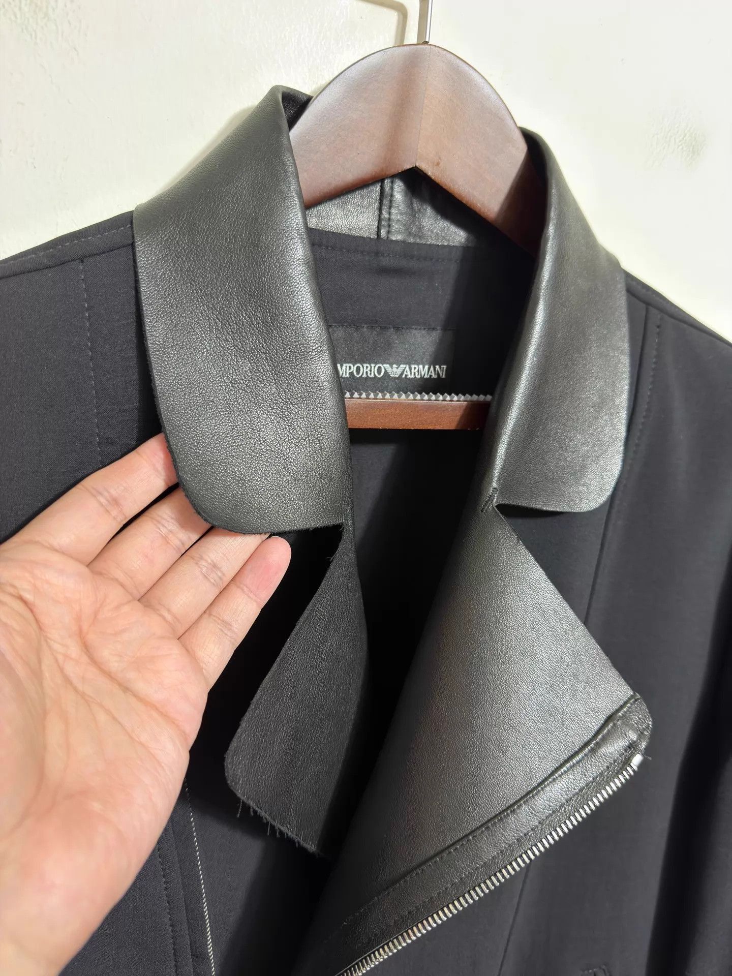 Emporio Armani Multi Color Leather Collar Zip Front Jacket Size US M / EU 48-50 / 2 - 3 Thumbnail