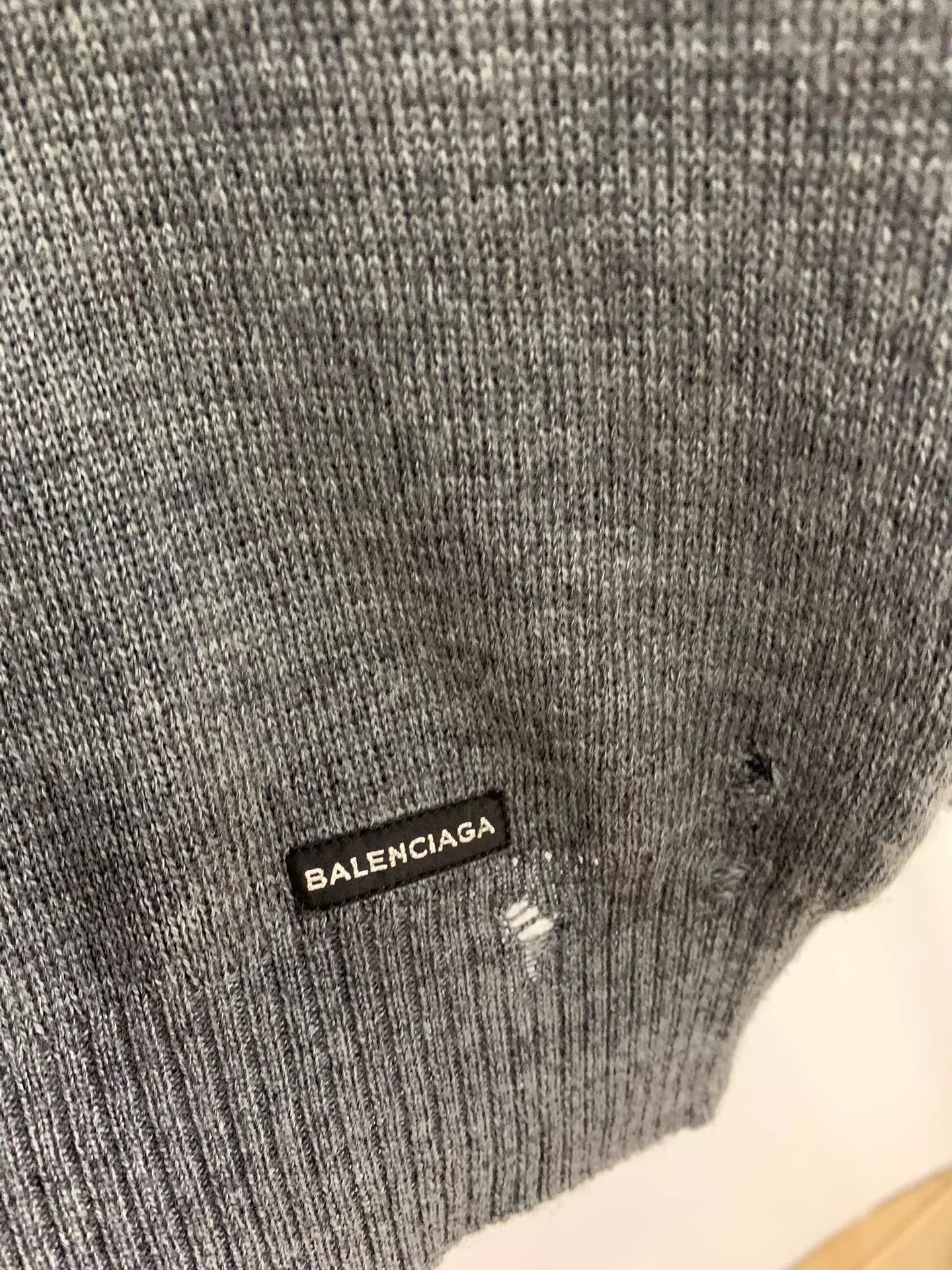 Balenciaga Gray Oversized Long Sleeve Sweater Size US M / EU 48-50 / 2 - 2 Thumbnail