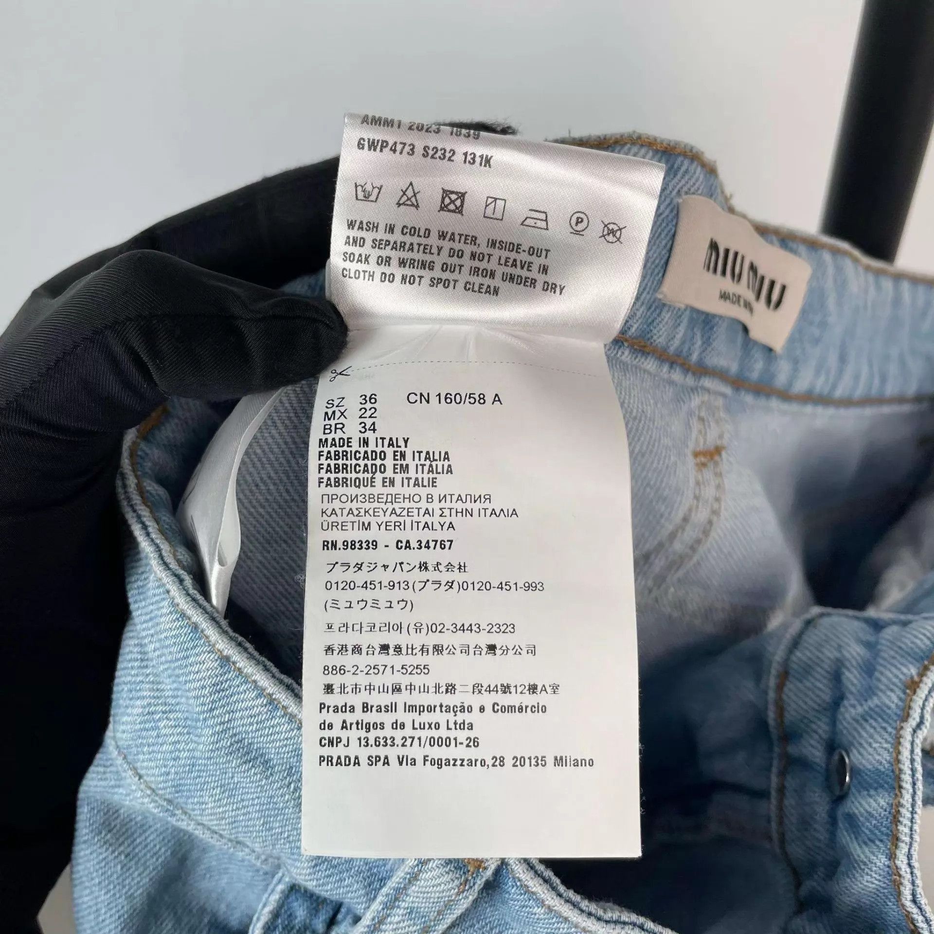 Miu Miu Blue Denim Straight-Leg Pants Size US 36 / EU 52 - 6 Thumbnail