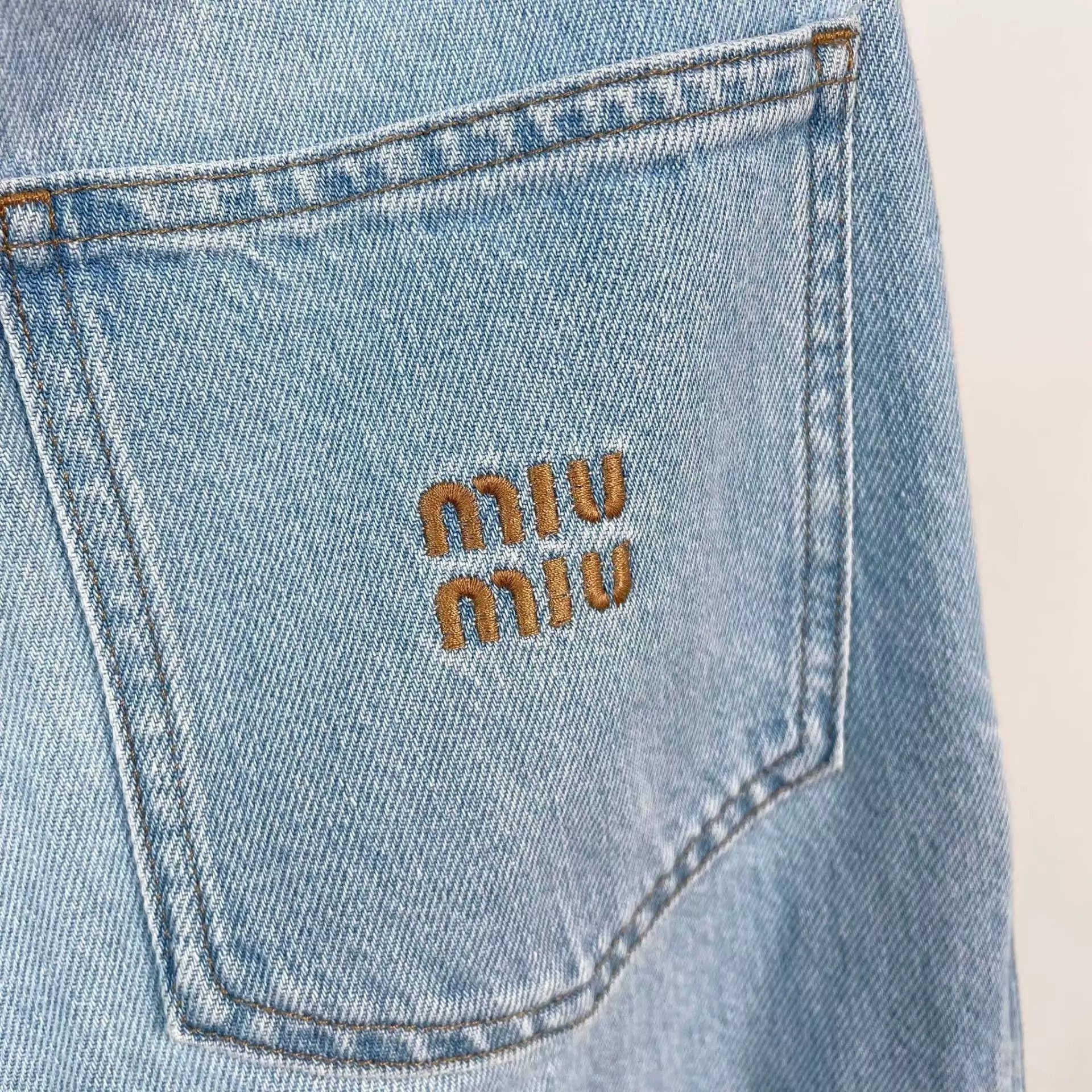 Miu Miu Blue Denim Straight-Leg Pants Size US 36 / EU 52 - 3 Thumbnail