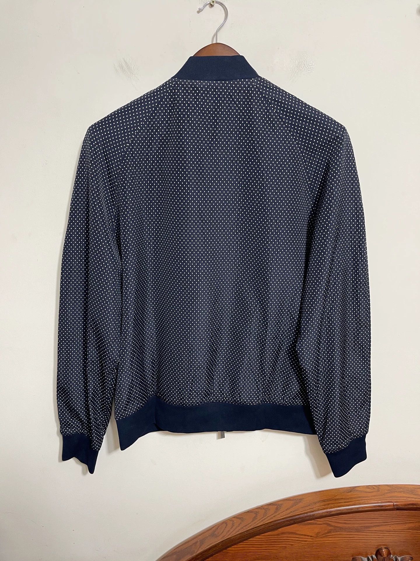 Canali Blue Polka Dot Bomber Jacket Size M Size US M / EU 48-50 / 2 - 2 Thumbnail