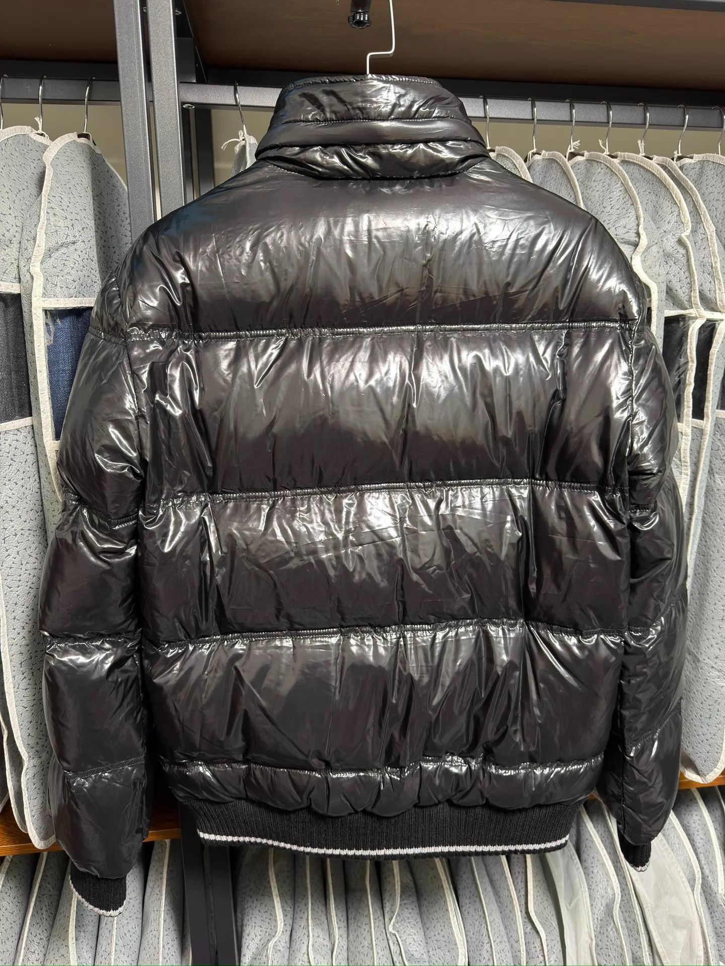 Versace Black Puffer Jacket with High Collar and Zip Pockets Size US L / EU 52-54 / 3 - 2 Thumbnail